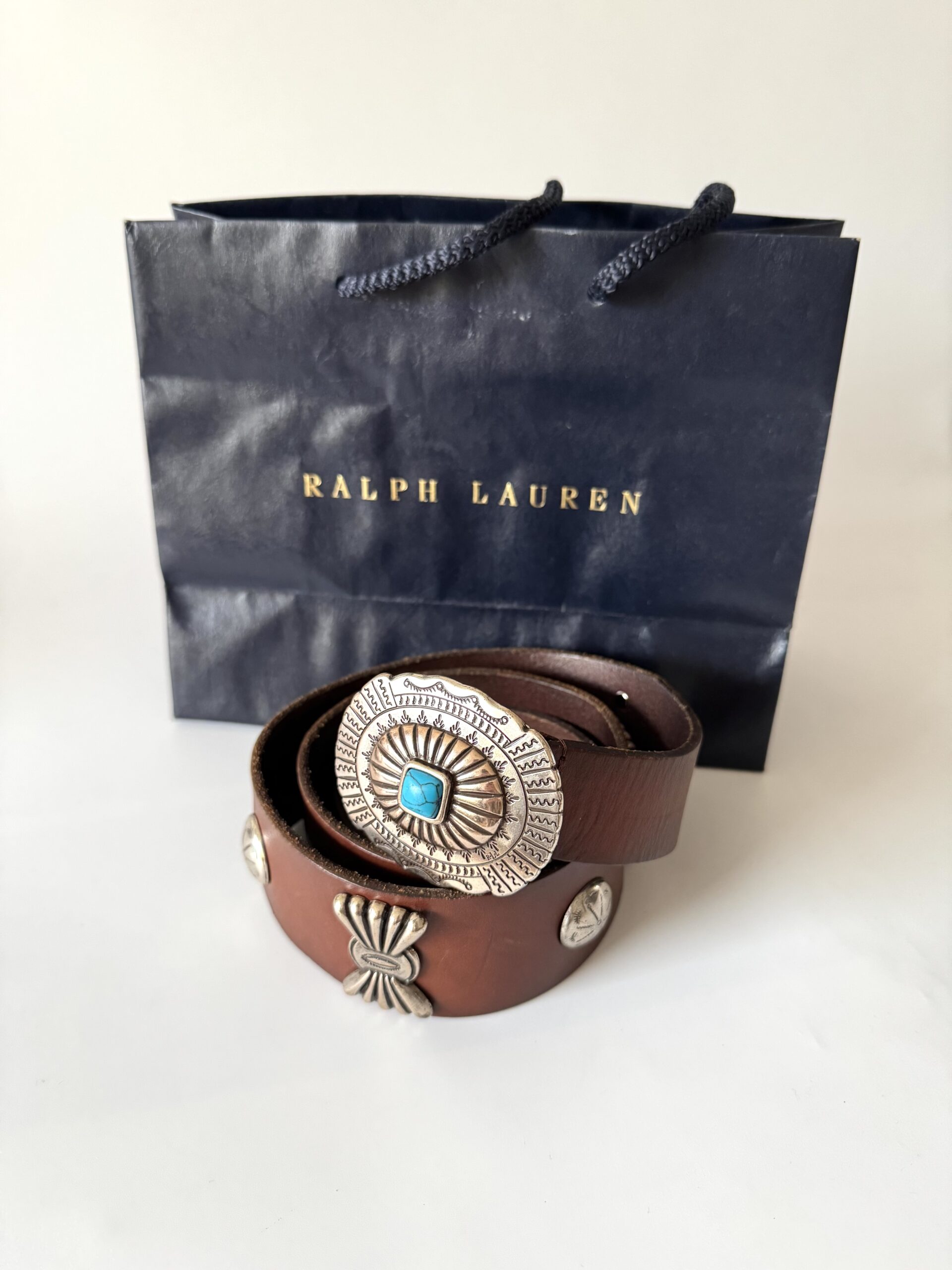 RALPH LAUREN Leather Concho Belt - pasek - obrazek 16