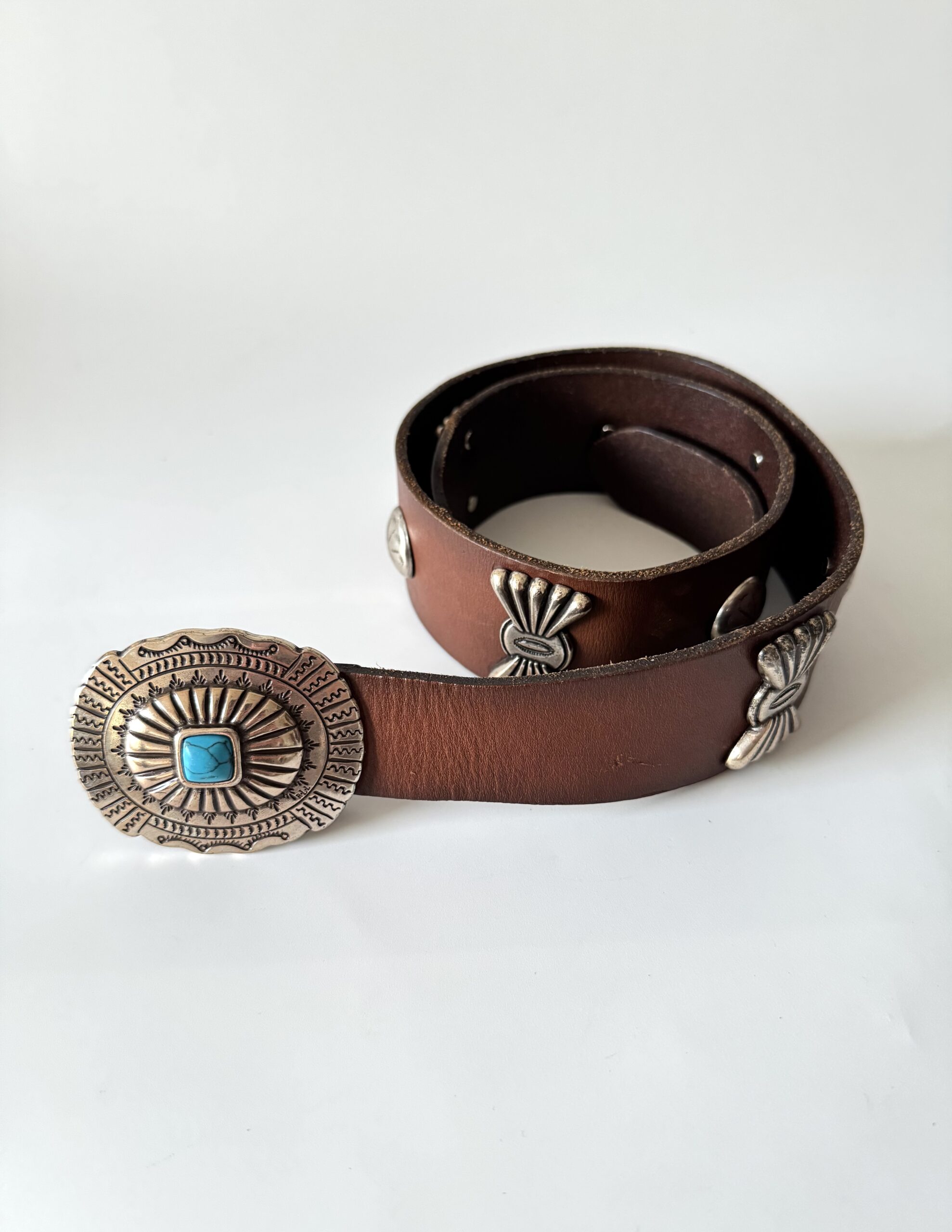 RALPH LAUREN Leather Concho Belt - pasek - obrazek 4