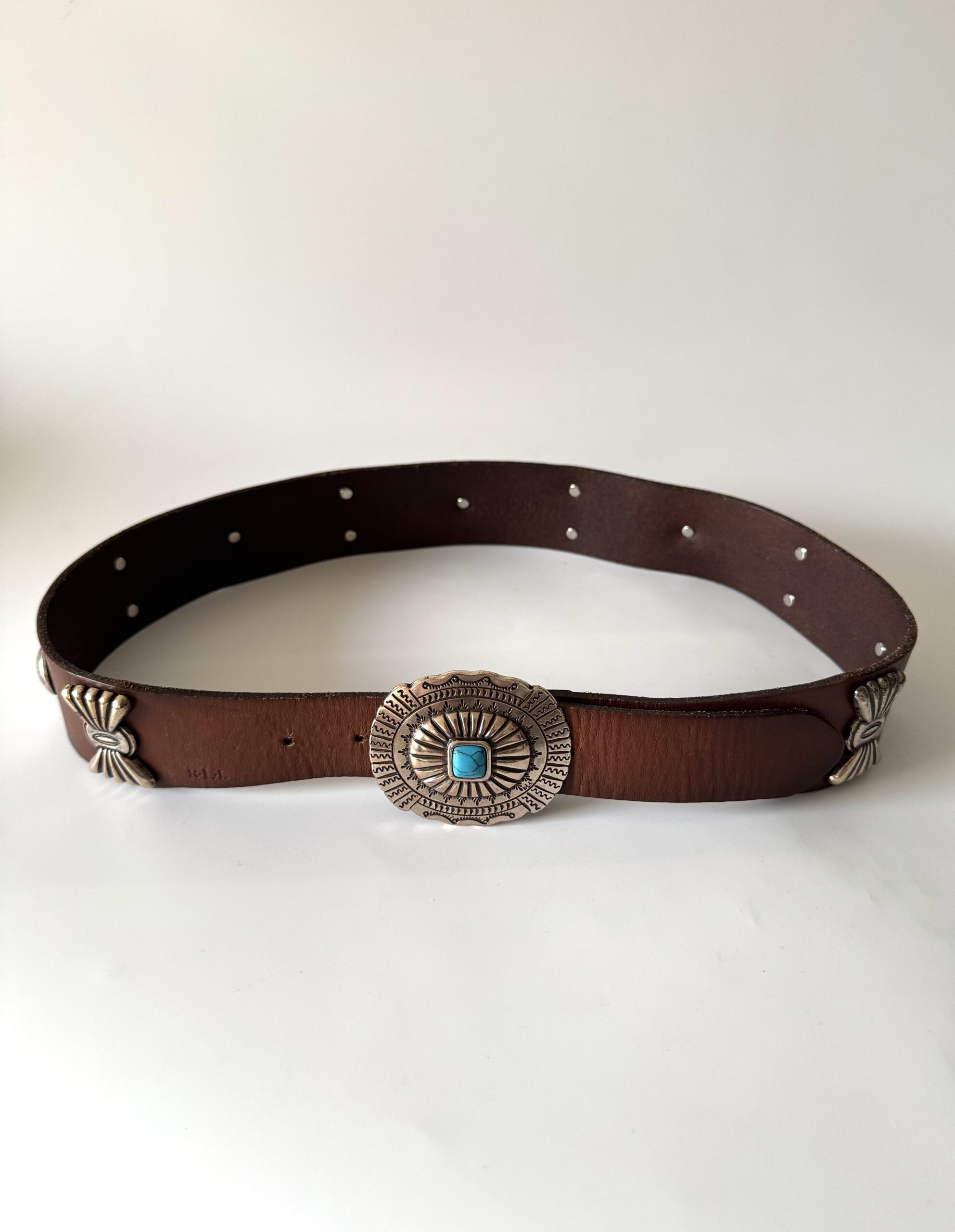 RALPH LAUREN Leather Concho Belt - pasek - obrazek 5