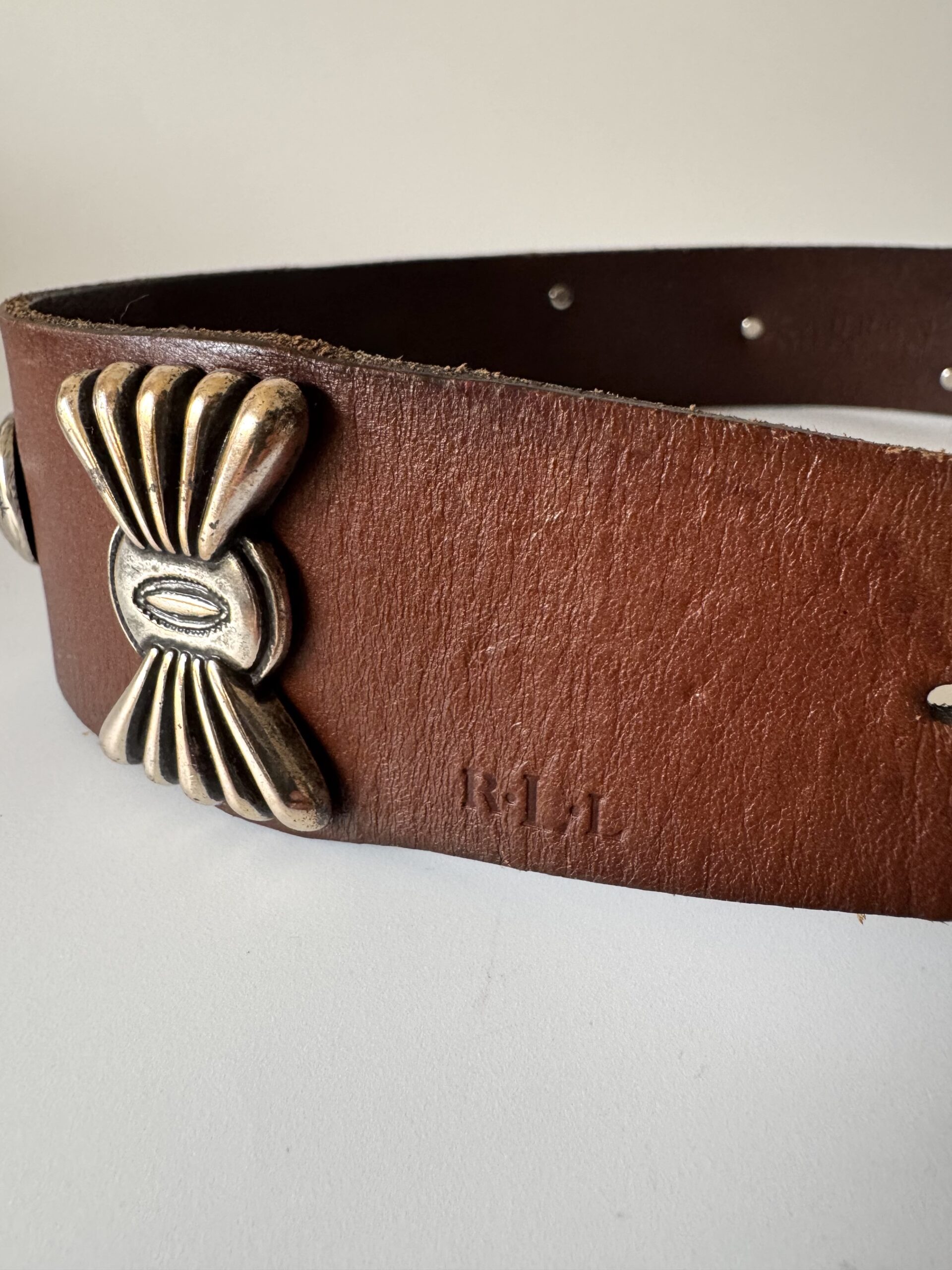 RALPH LAUREN Leather Concho Belt - pasek - obrazek 7