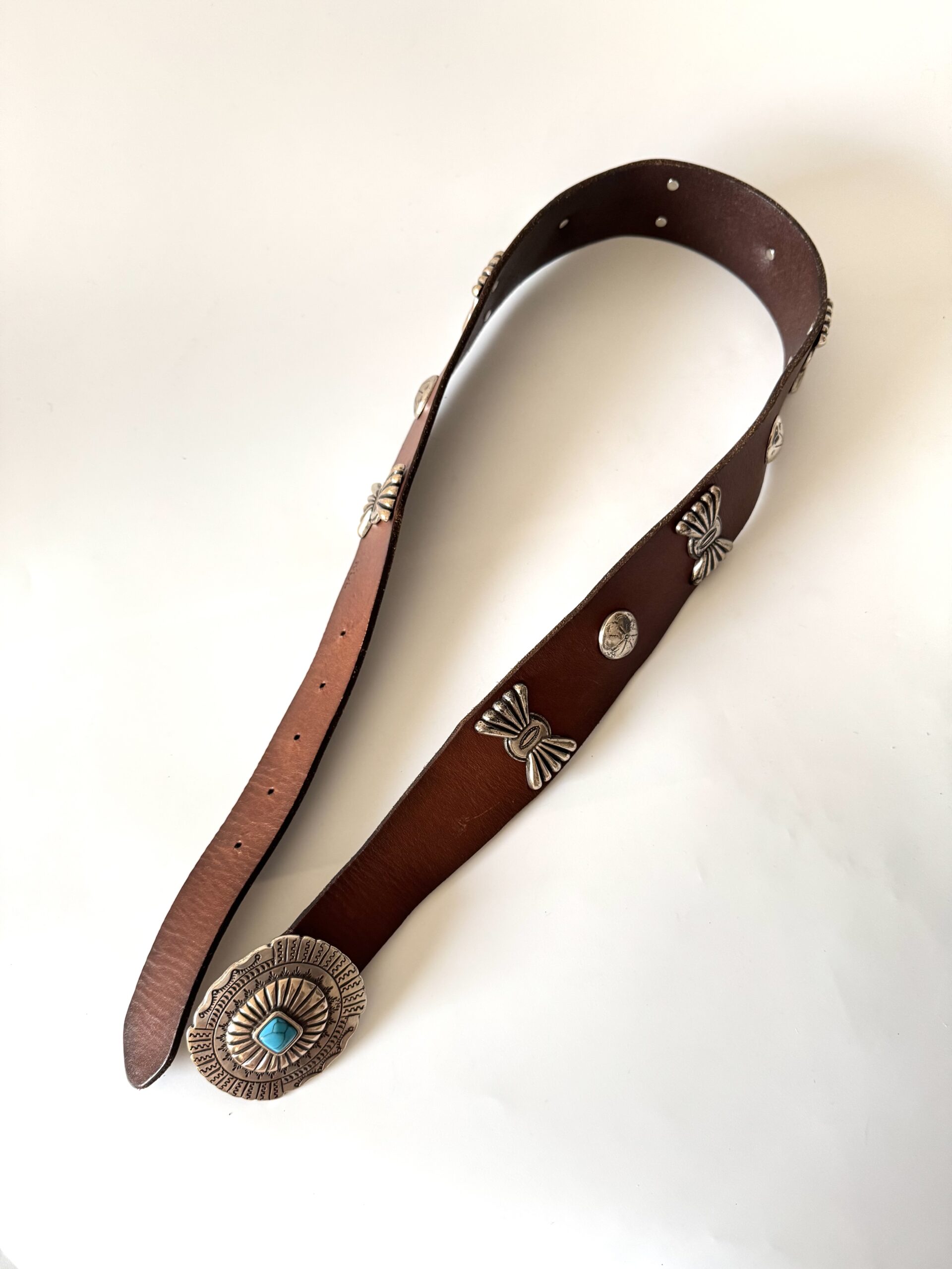 RALPH LAUREN Leather Concho Belt - pasek - obrazek 15