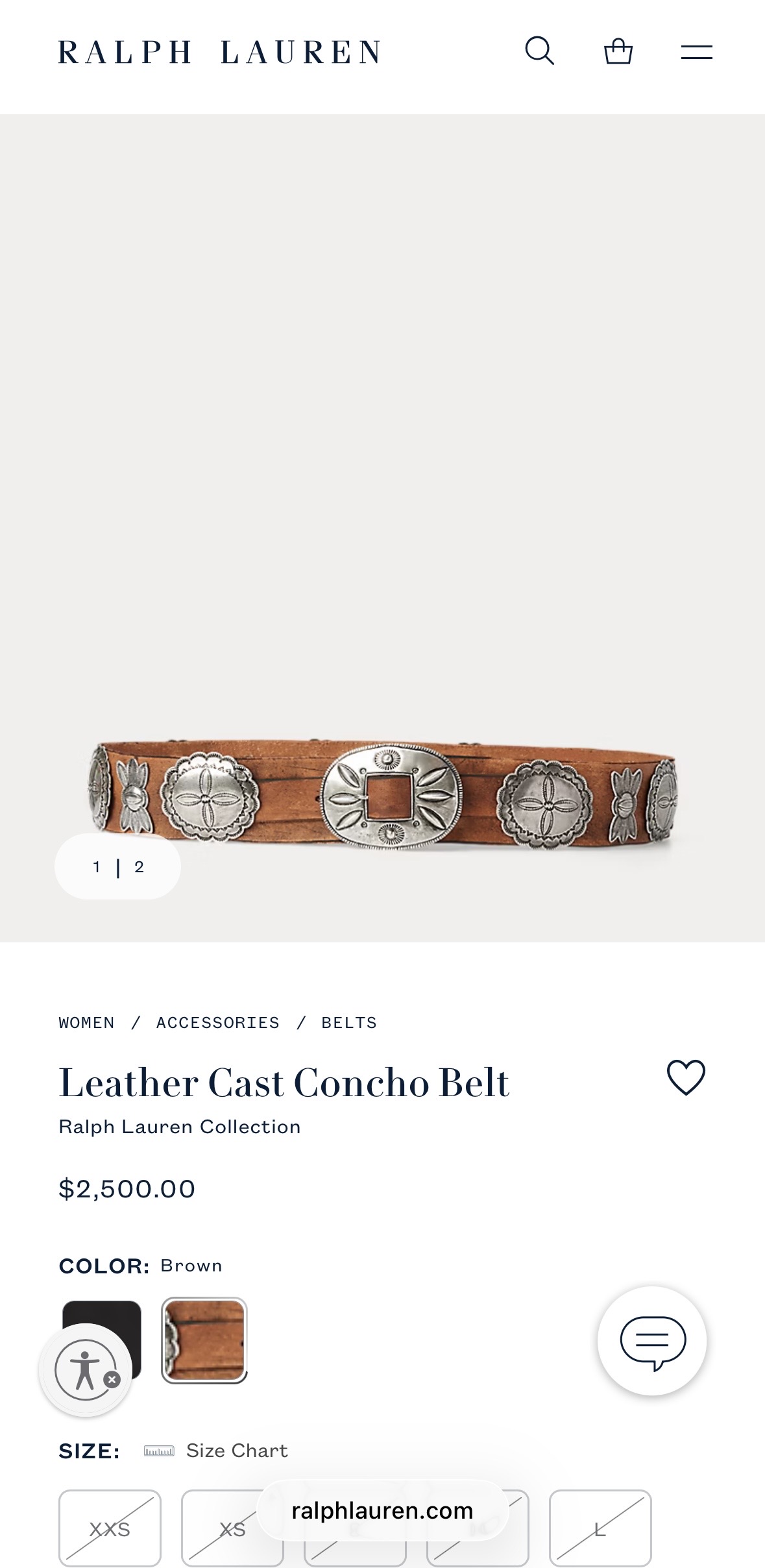 RALPH LAUREN Leather Concho Belt - pasek - obrazek 17