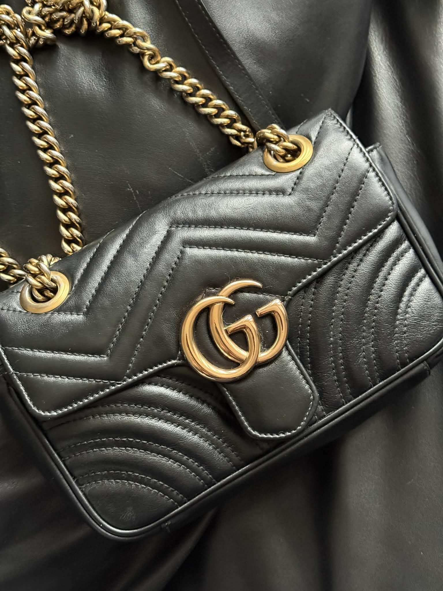 Gucii Marmont small mala czarna torebka klasyk - obrazek 3