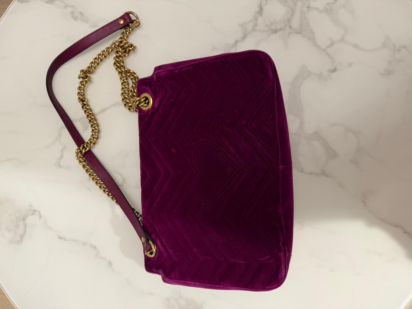 Gucci Velvet marmont fuksja torebka - obrazek 6