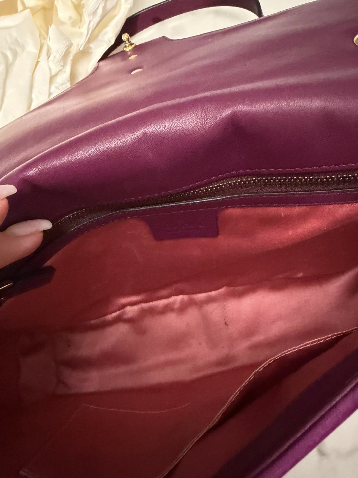 Gucci Velvet marmont fuksja torebka - obrazek 4