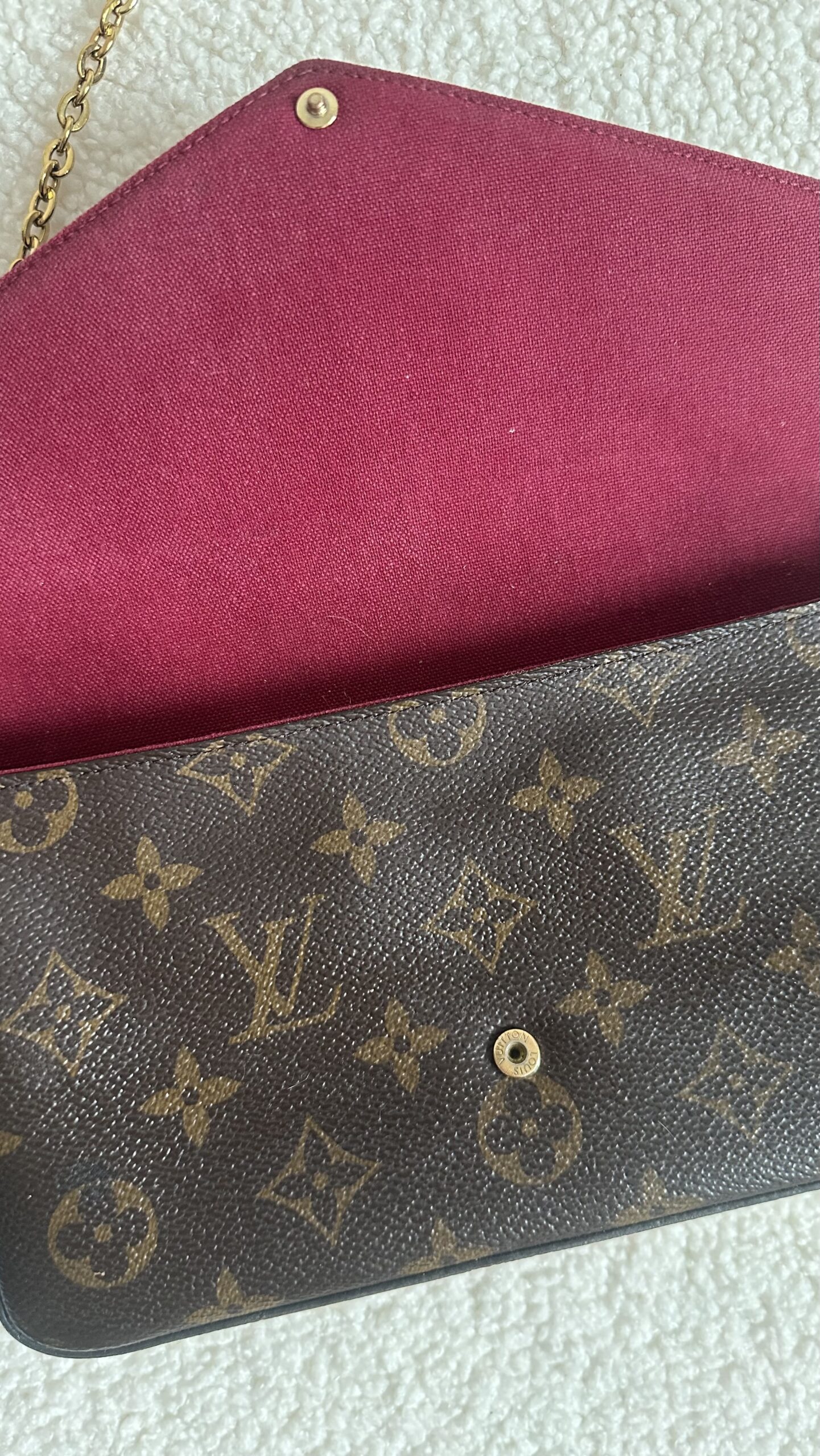 Louis Vuitton Felicie monogram pochette torebka na łańcuszku - obrazek 4