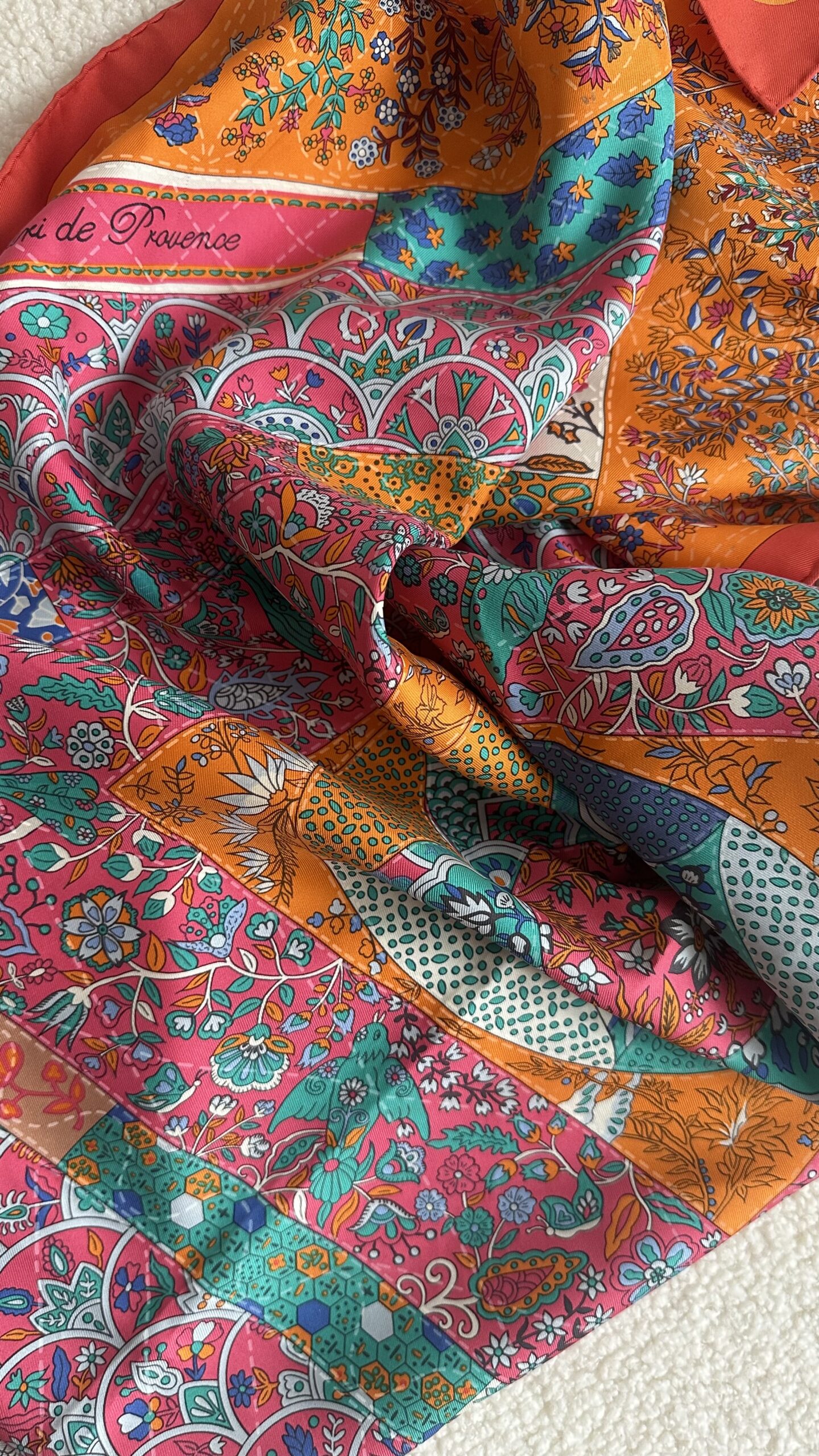 Hermes apaszka jedwabna chusta kolorowa - obrazek 2