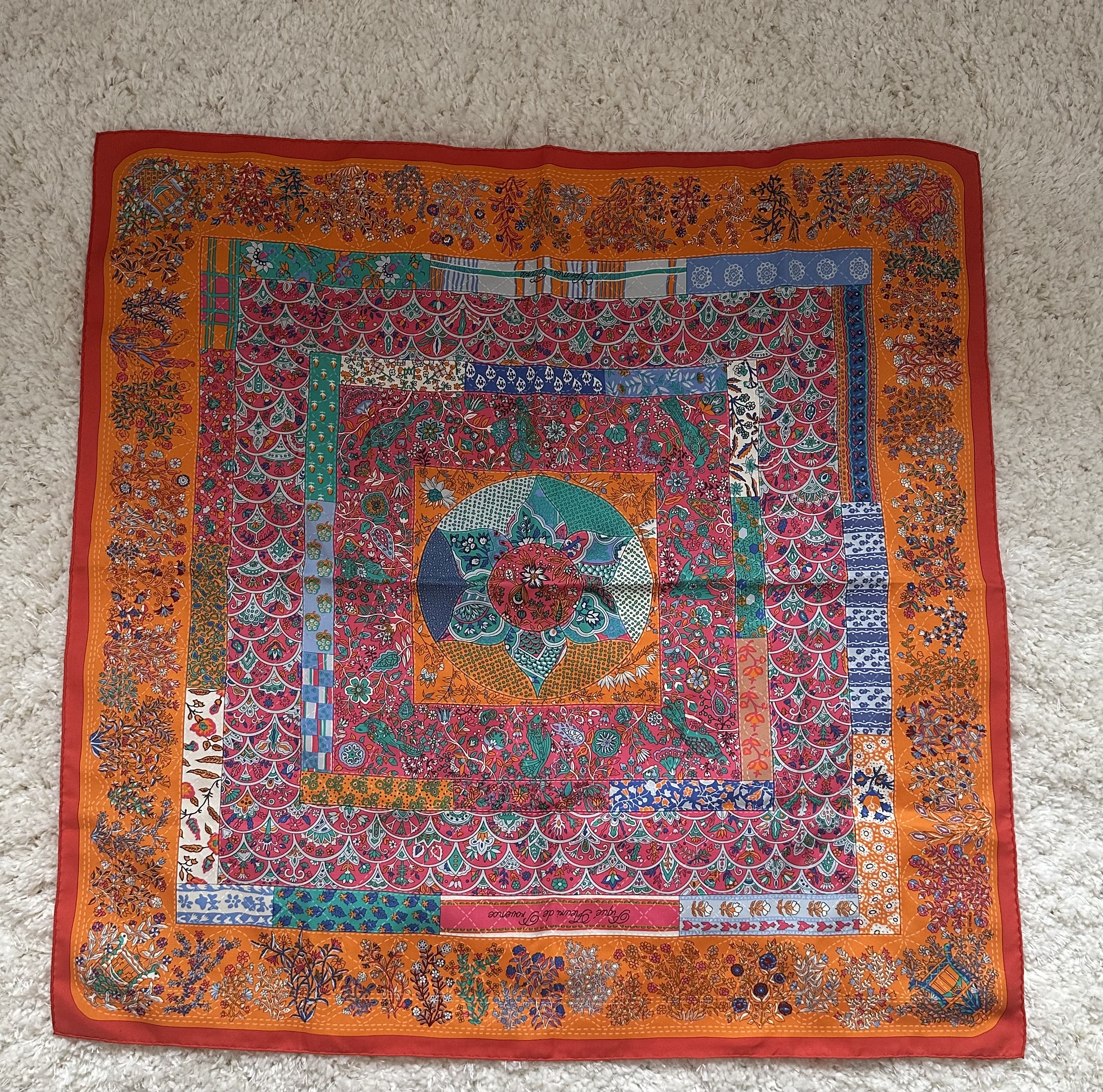 Hermes apaszka jedwabna chusta kolorowa - obrazek 5