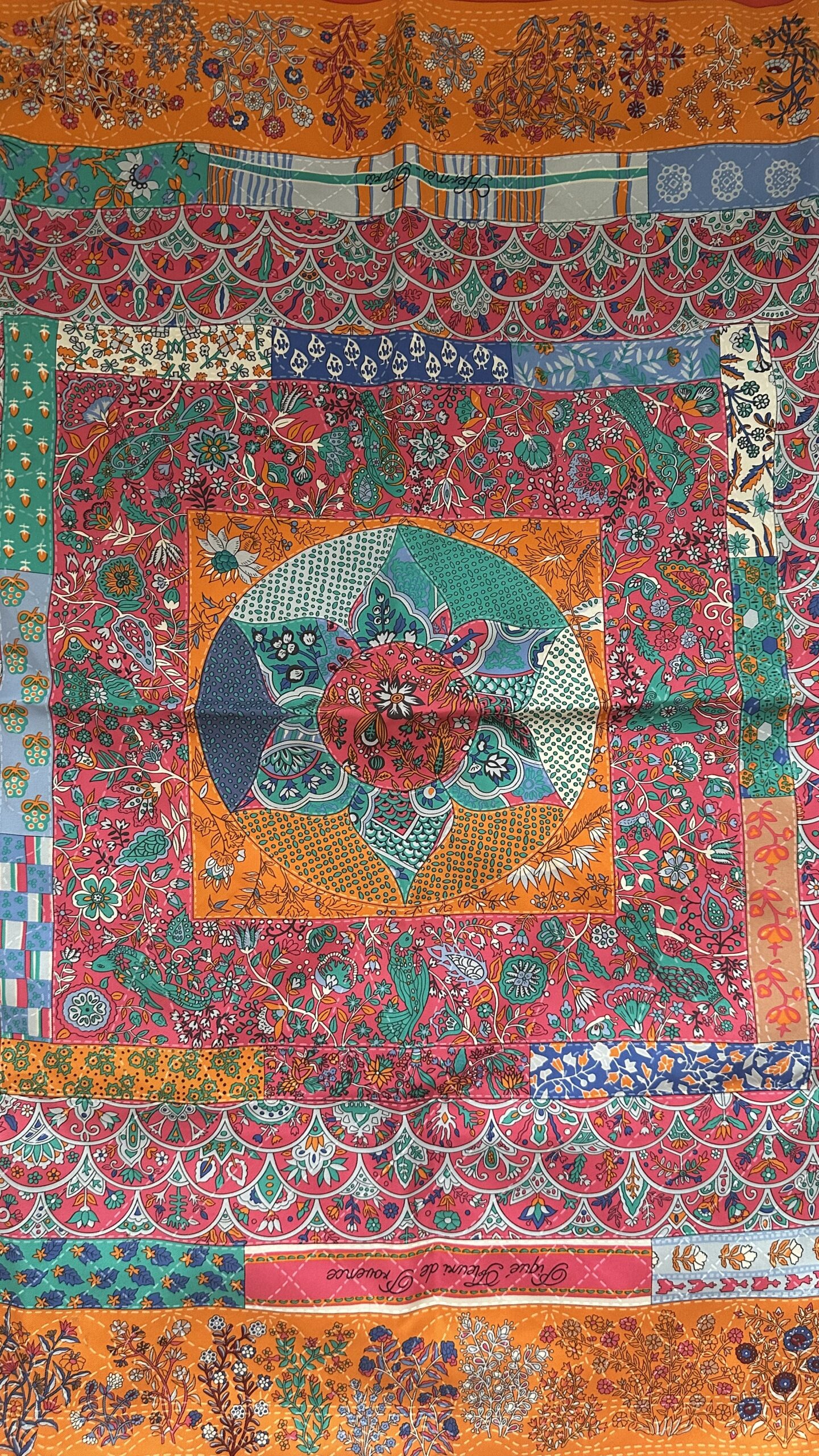 Hermes apaszka jedwabna chusta kolorowa - obrazek 6