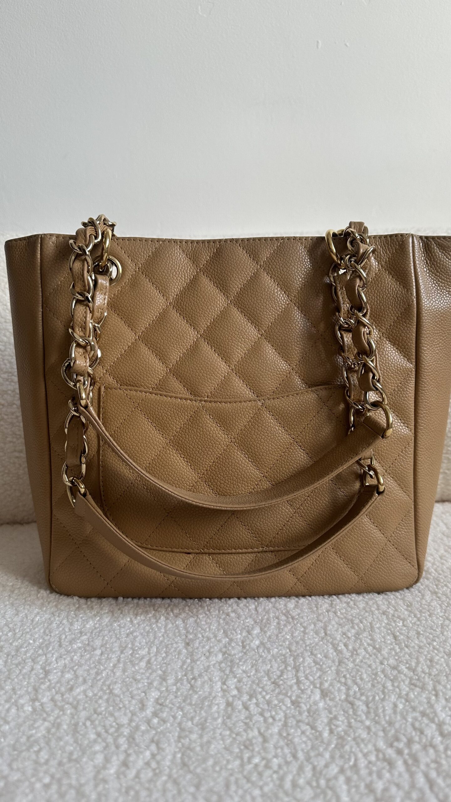 Chanel bezowa caviar torebka - obrazek 4