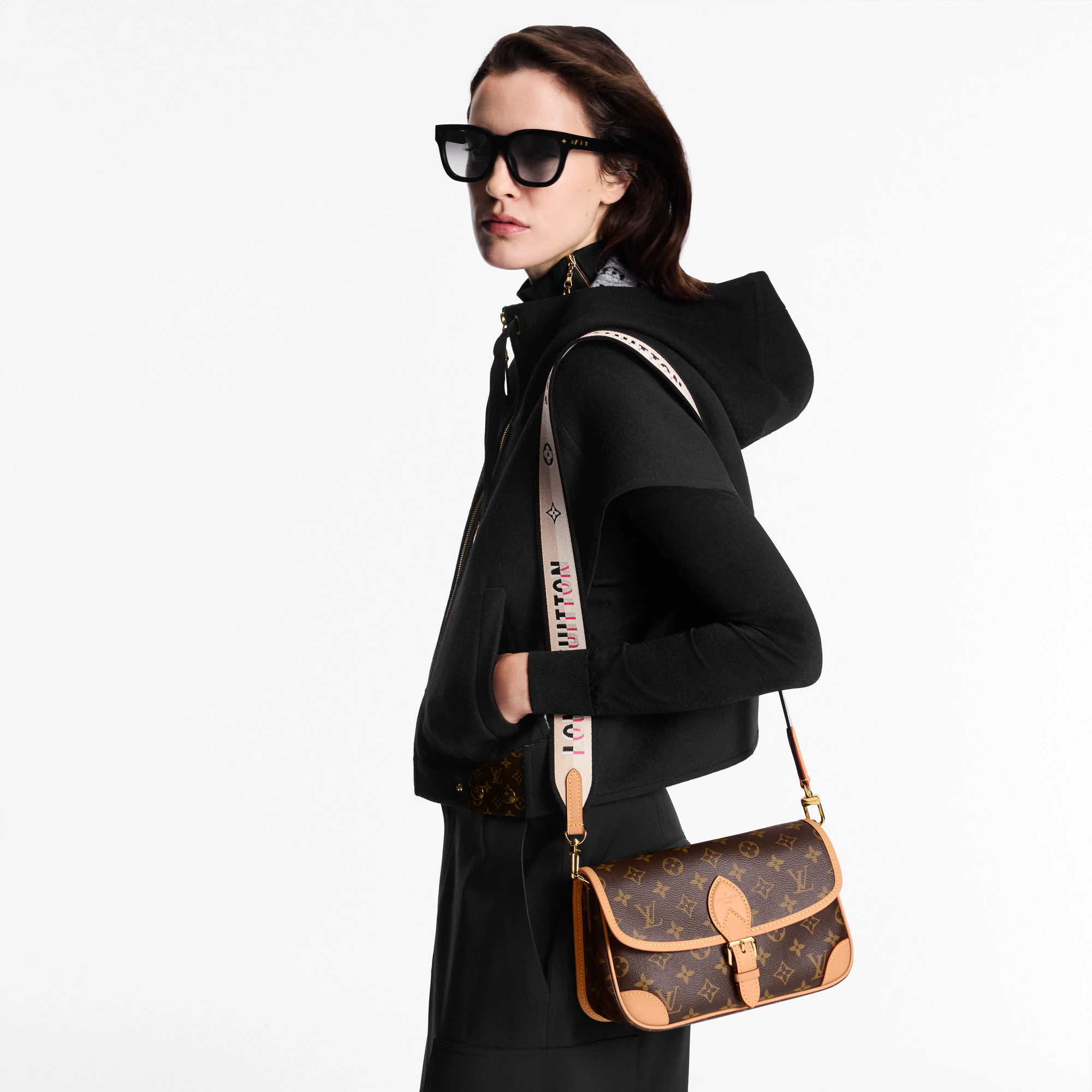 Louis Vuitton monogram diane nową kopertową torebka z paskiem - obrazek 10