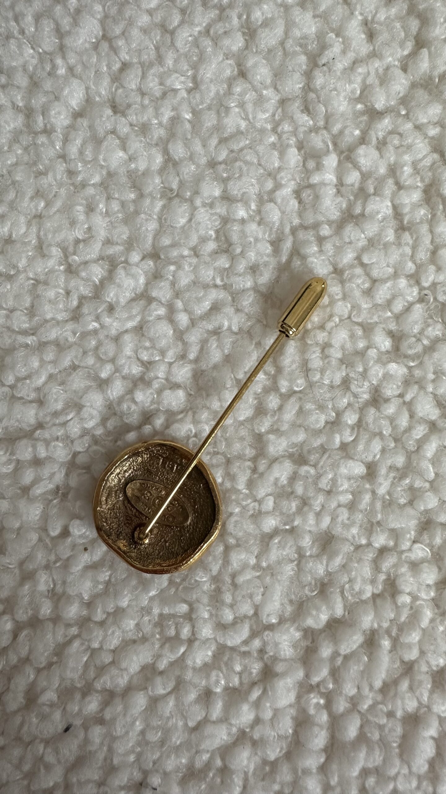 Chanel broszka szpilka vintage złoto 24 karat - obrazek 4