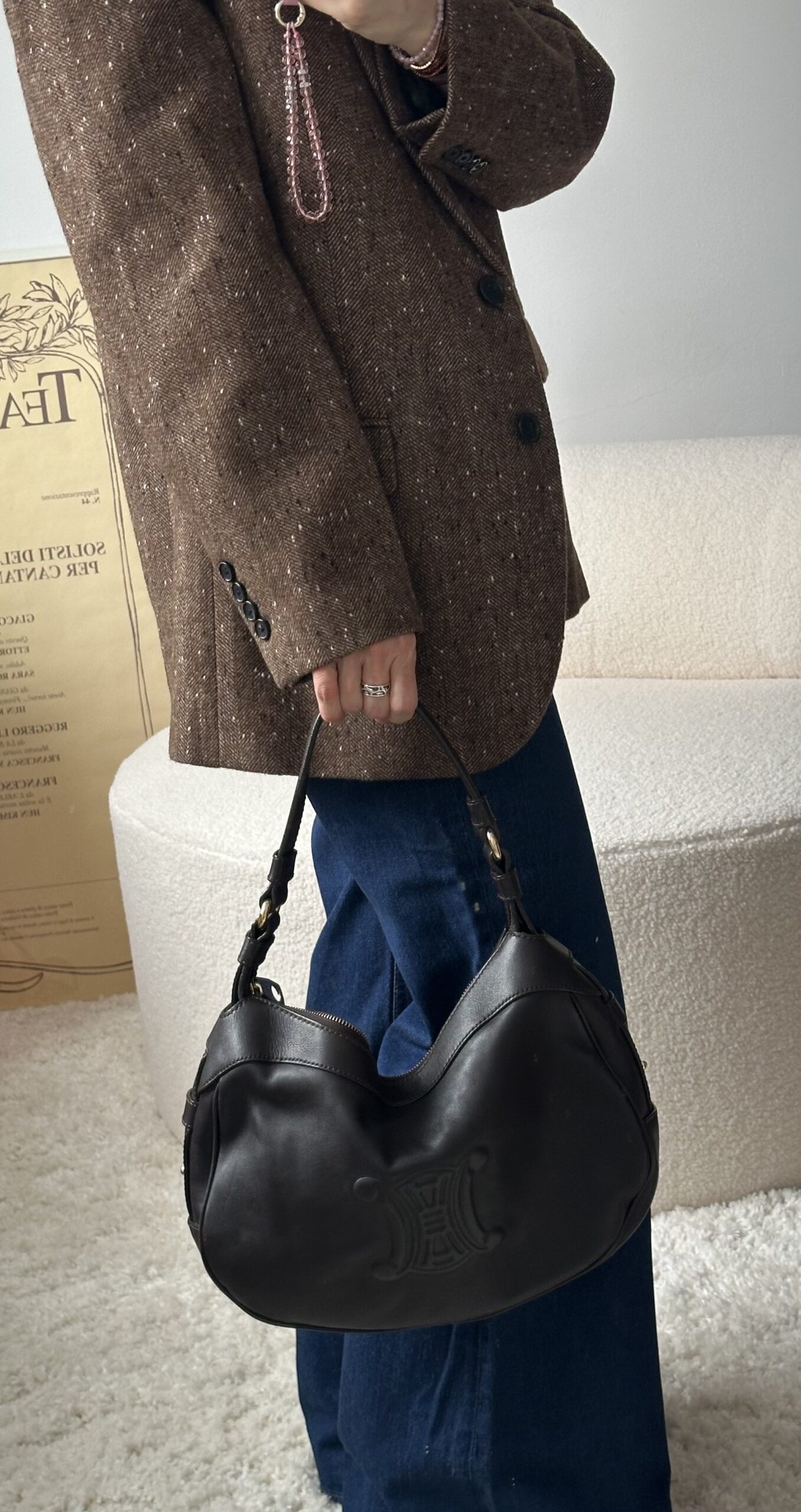 Celine czekoladowa vintage torebka - obrazek 11