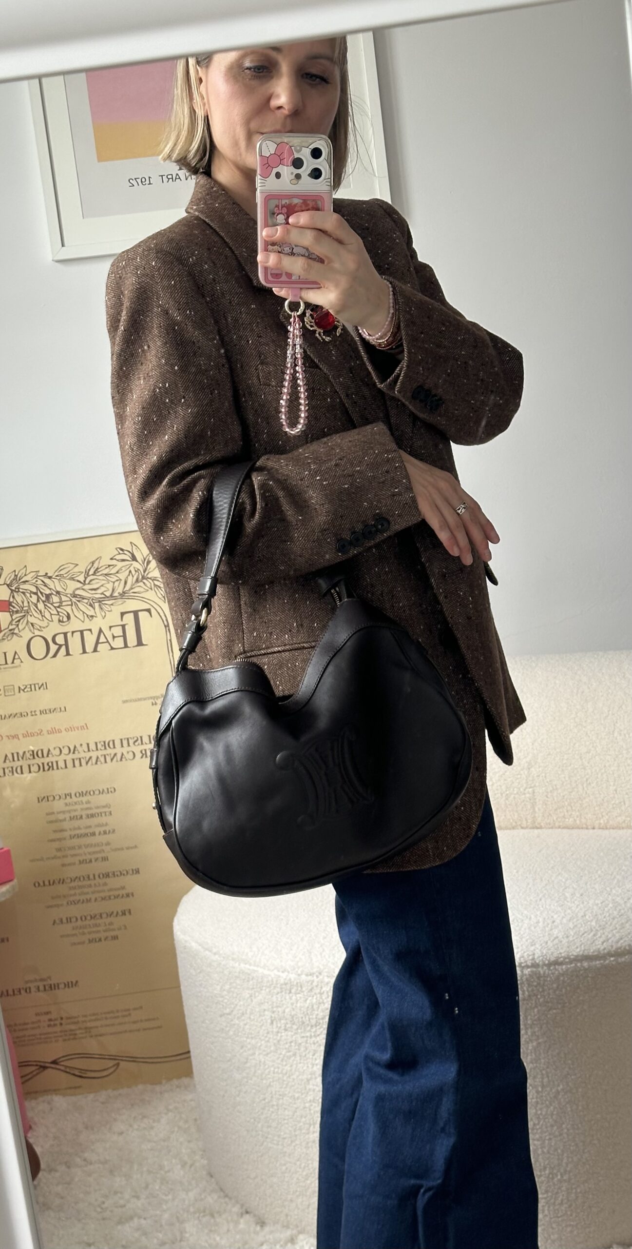 Celine czekoladowa vintage torebka - obrazek 12