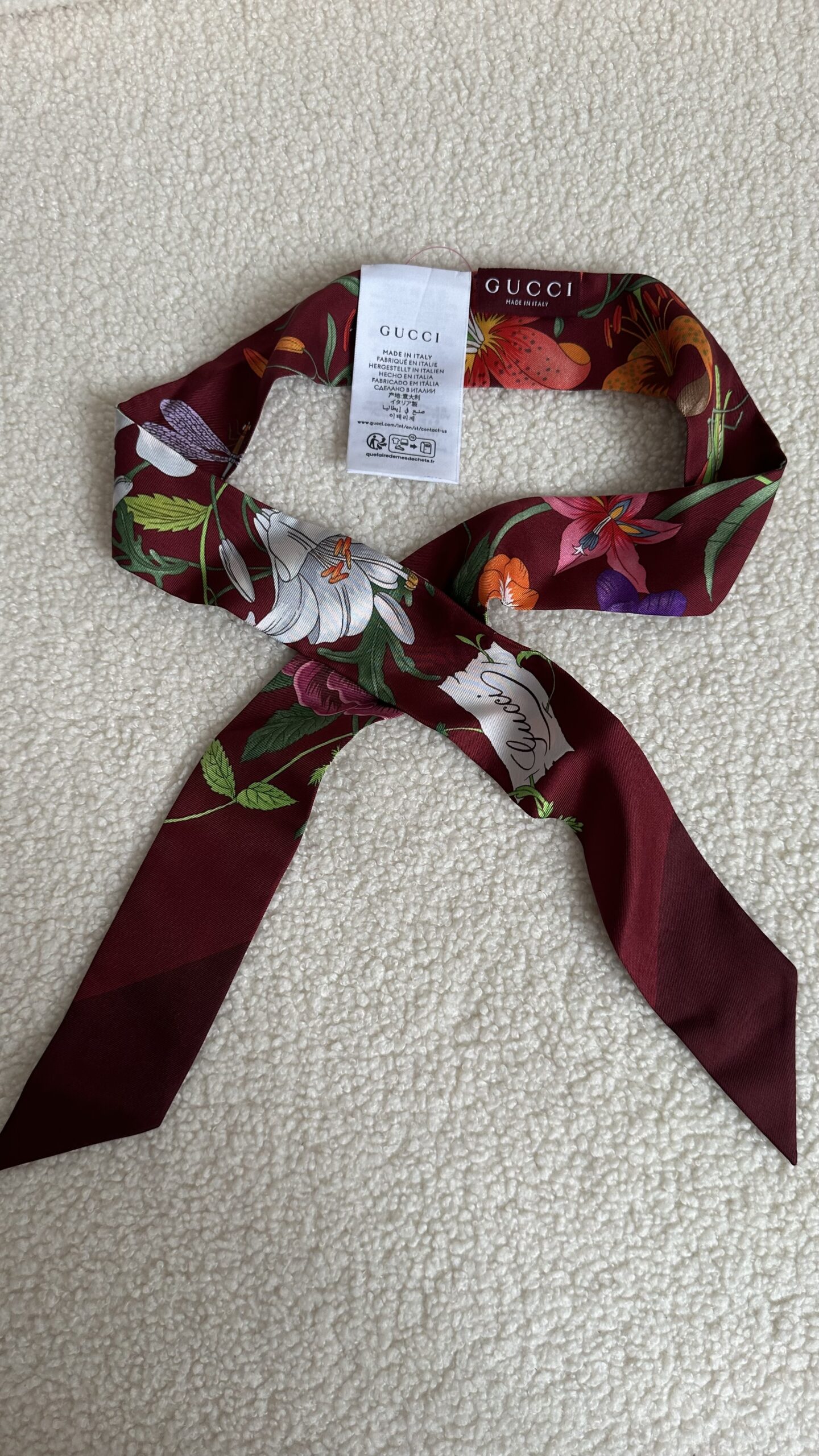 Gucci twilly jedwabna chustka