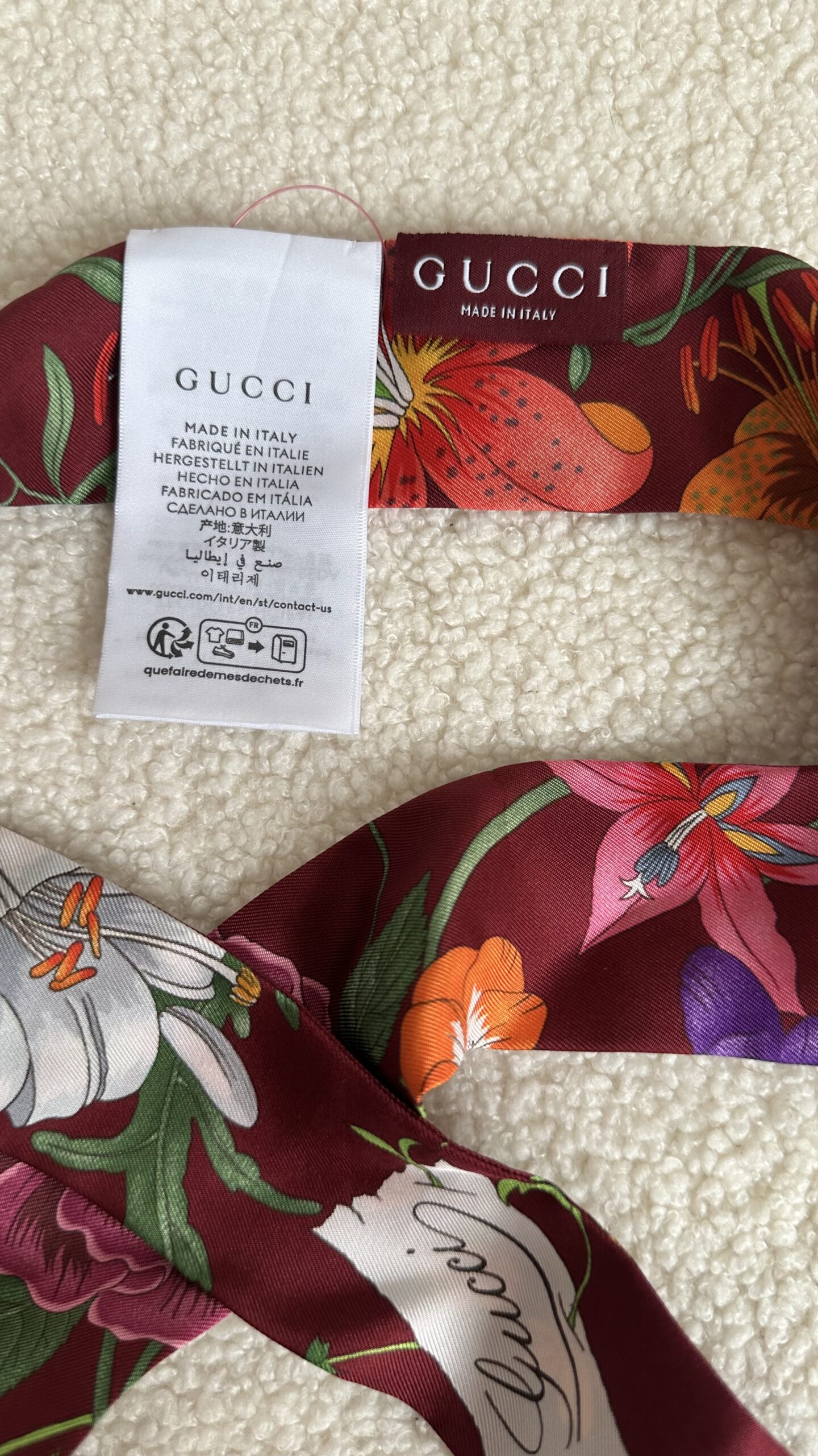 Gucci twilly jedwabna chustka - obrazek 3