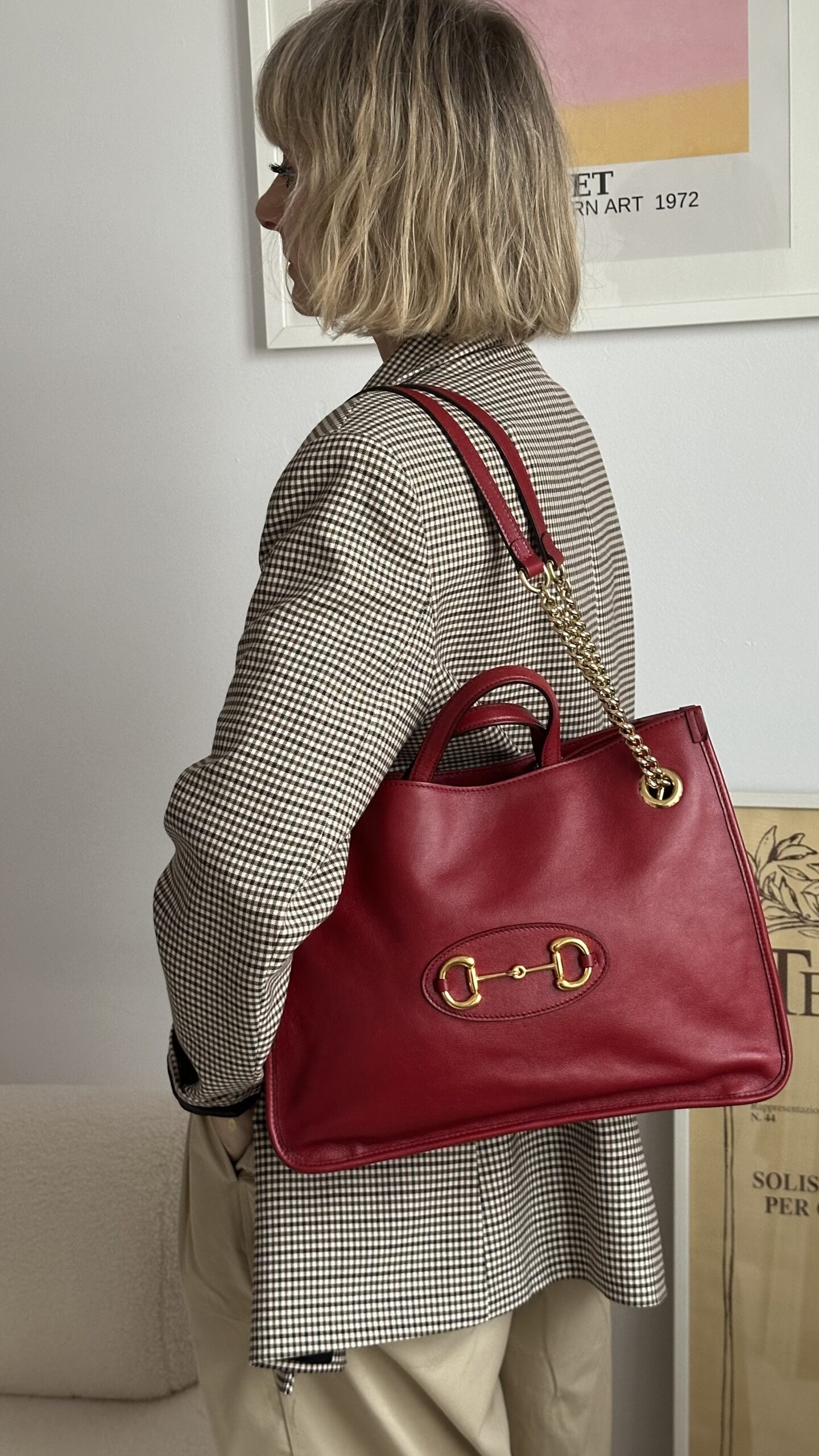 Gucci Horsebit czerwona ze skóry torebka - obrazek 9