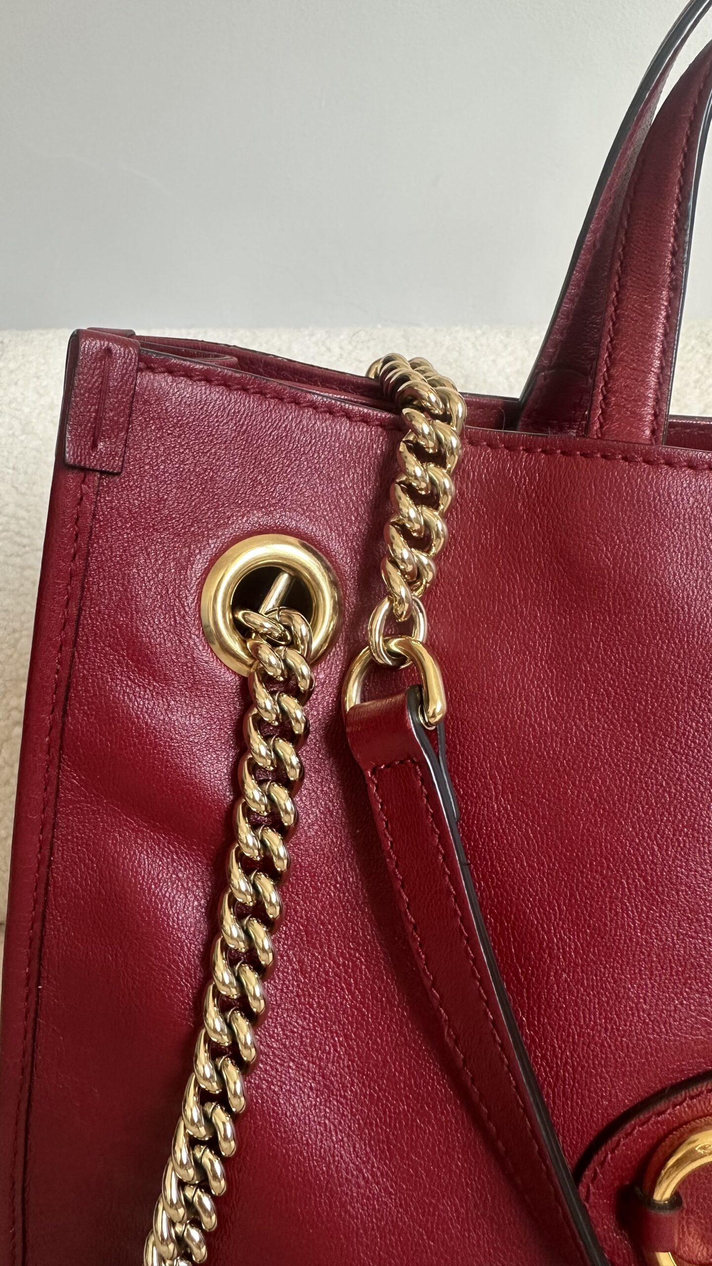 Gucci Horsebit czerwona ze skóry torebka - obrazek 3