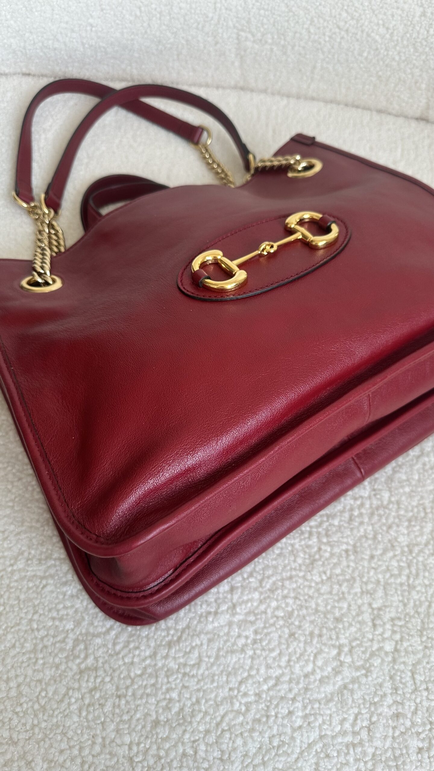 Gucci Horsebit czerwona ze skóry torebka - obrazek 7