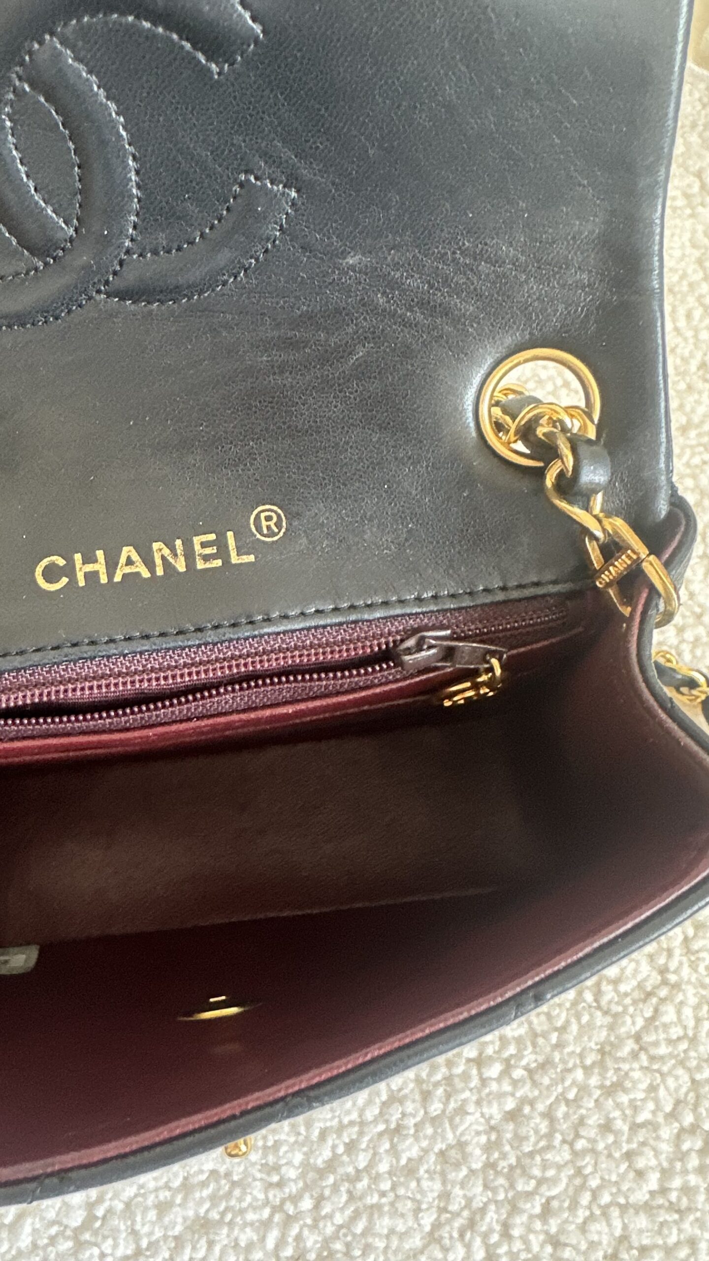 Chanel Classic Mini Square flap czarna mała torebka - obrazek 8