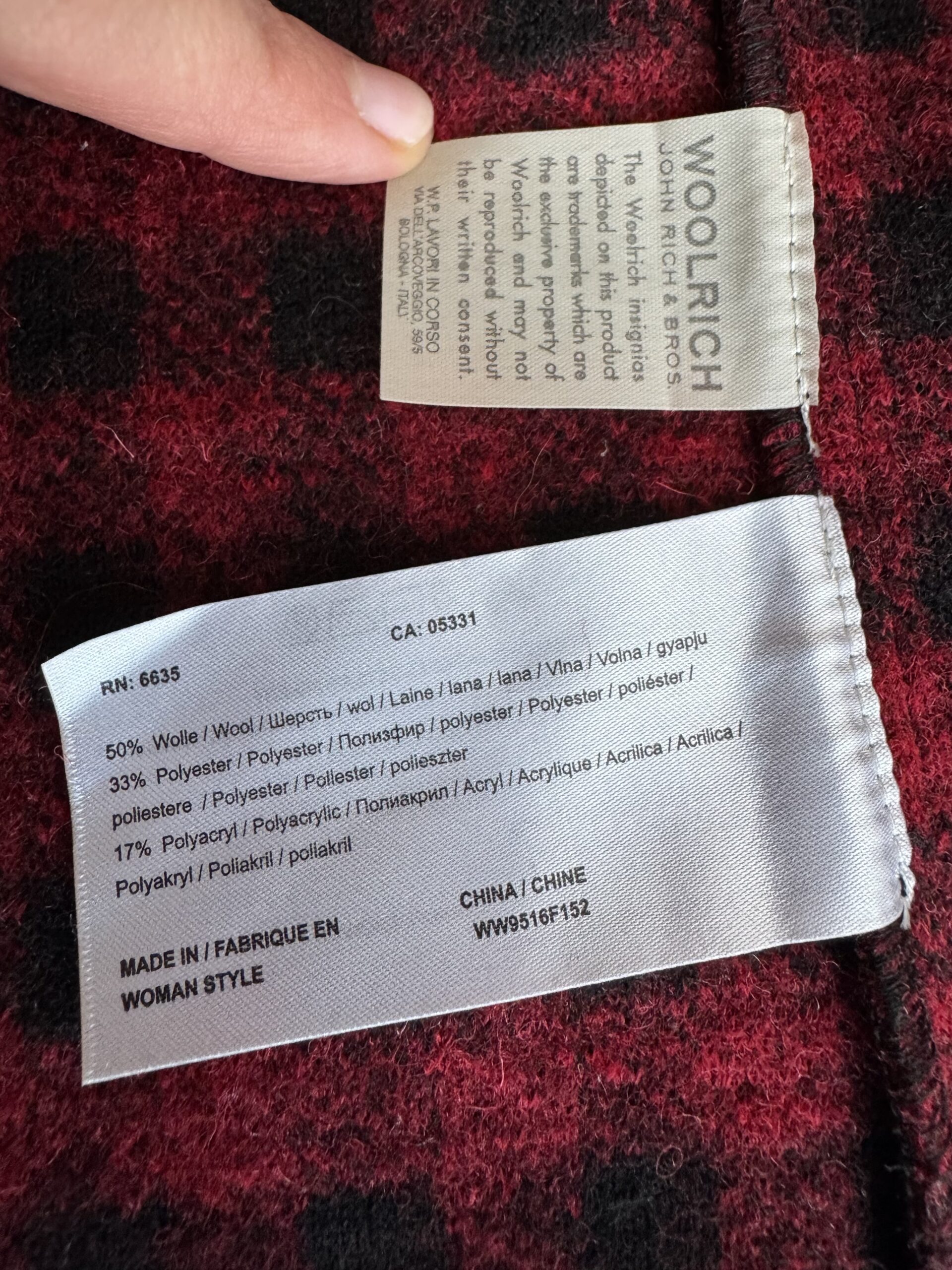 WOOLRICH kurtka marynarka z wełny merino w kratę - obrazek 13