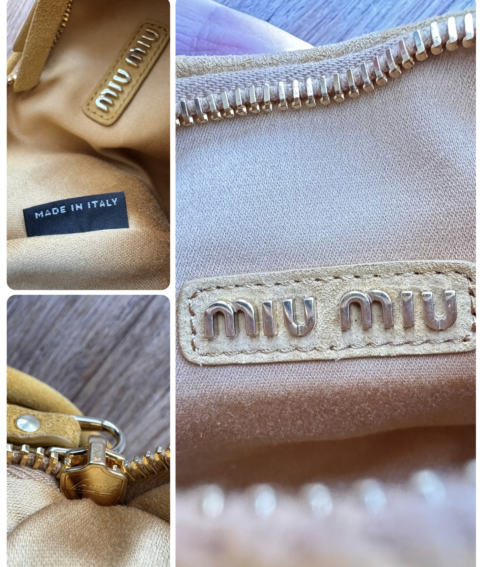 MIU MIU Wander Small Matelassè Suede Bag - torebka - obrazek 12