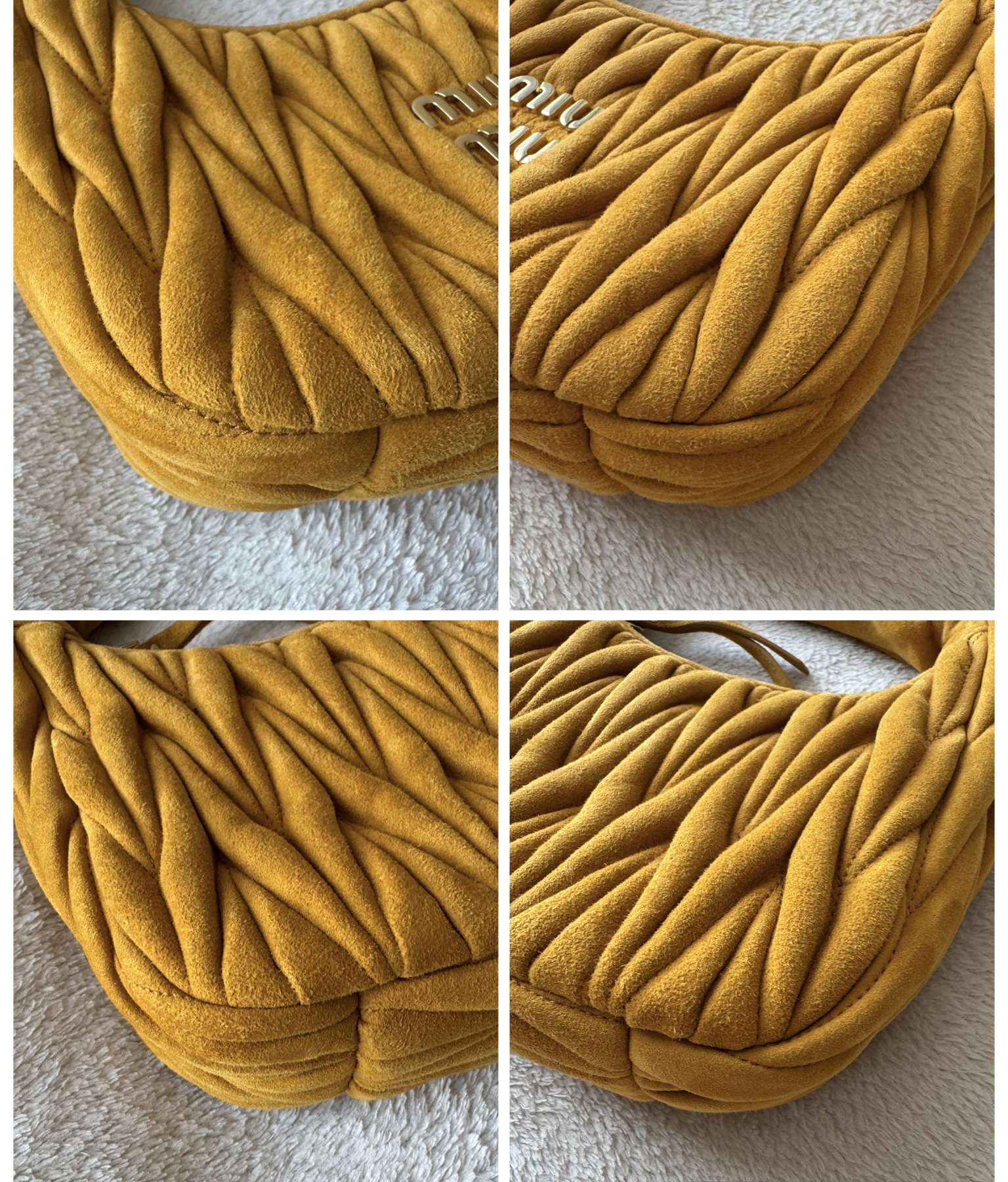 MIU MIU Wander Small Matelassè Suede Bag - torebka - obrazek 8