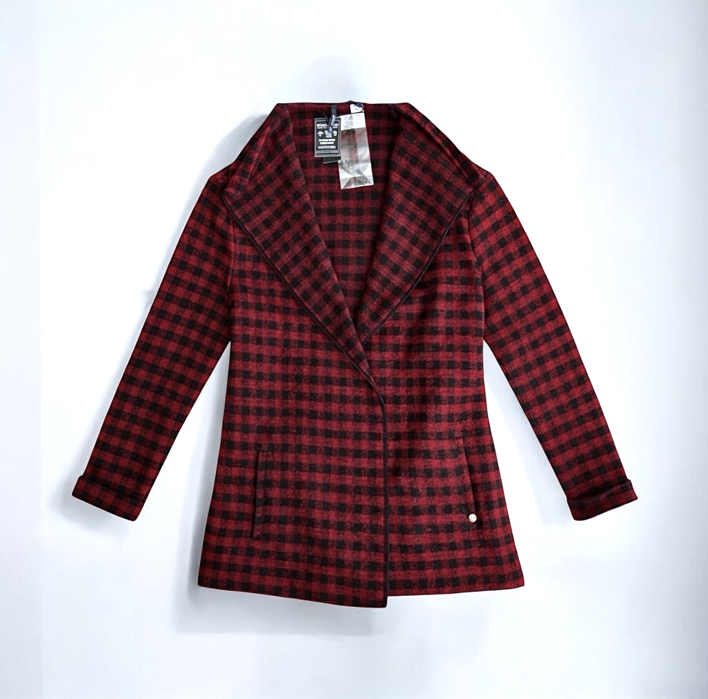 WOOLRICH kurtka marynarka z wełny merino w kratę