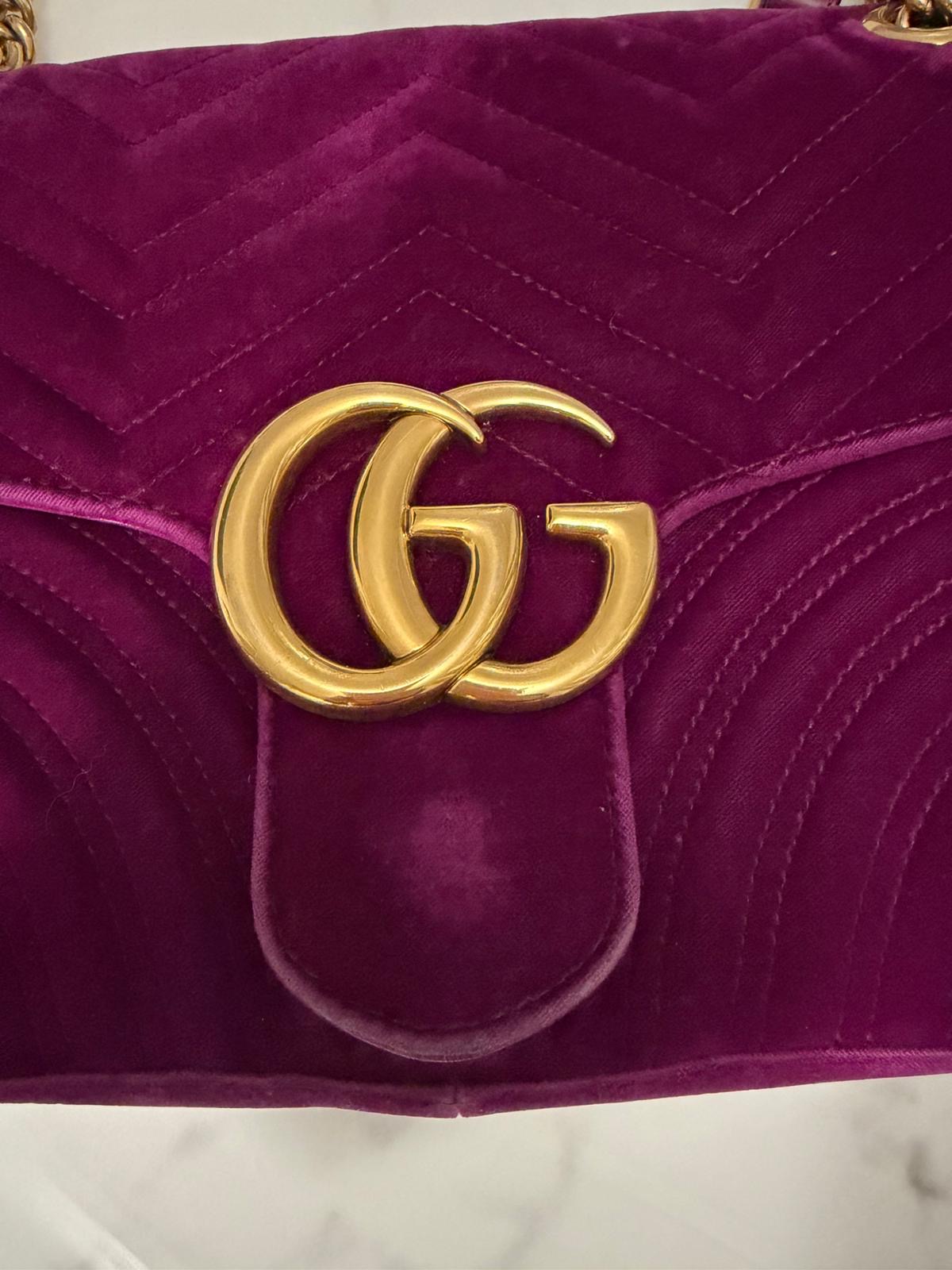 Gucci Velvet marmont fuksja torebka - obrazek 2