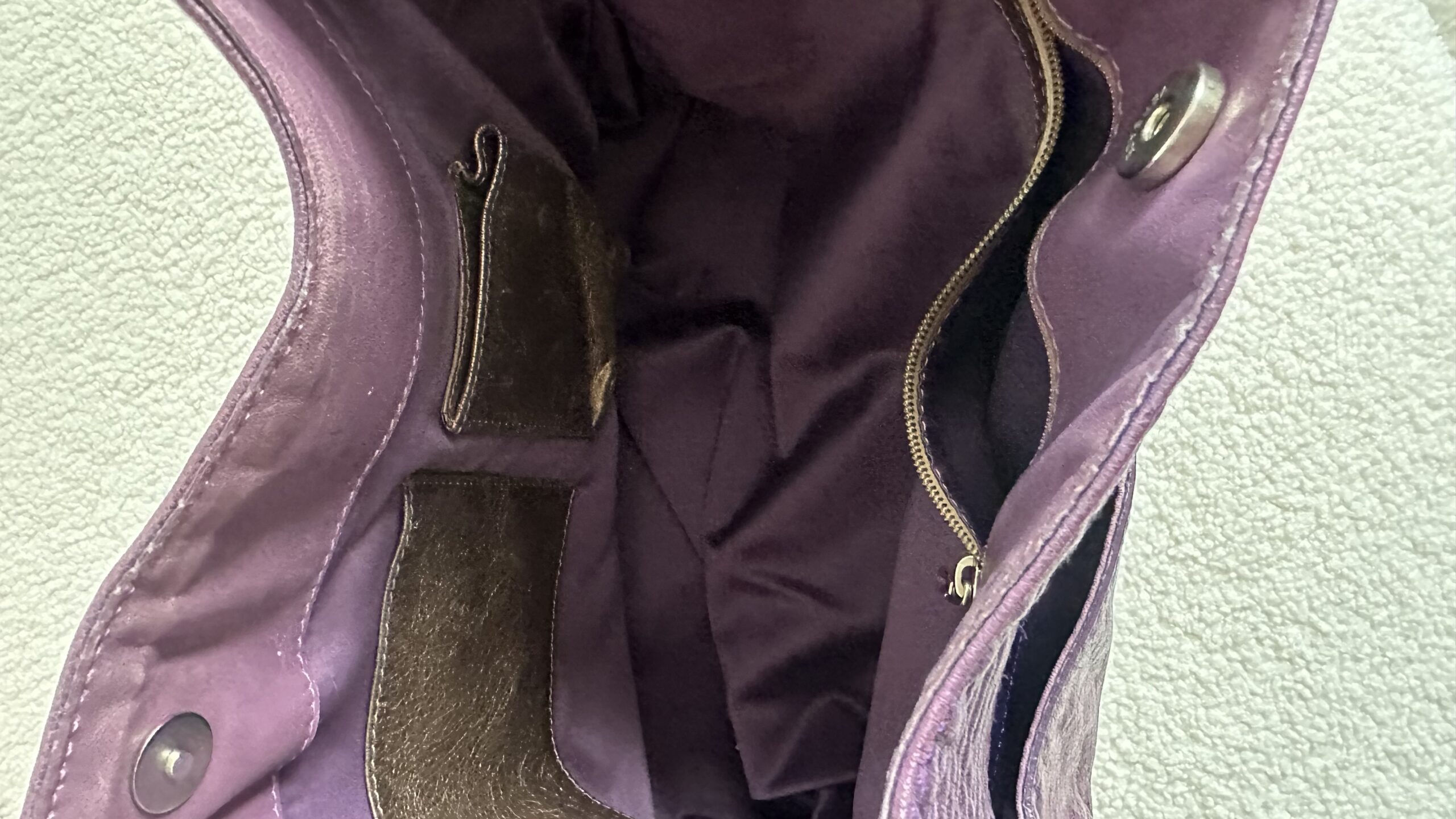 Versace fioletowa skórzana torebka Vintage - obrazek 5