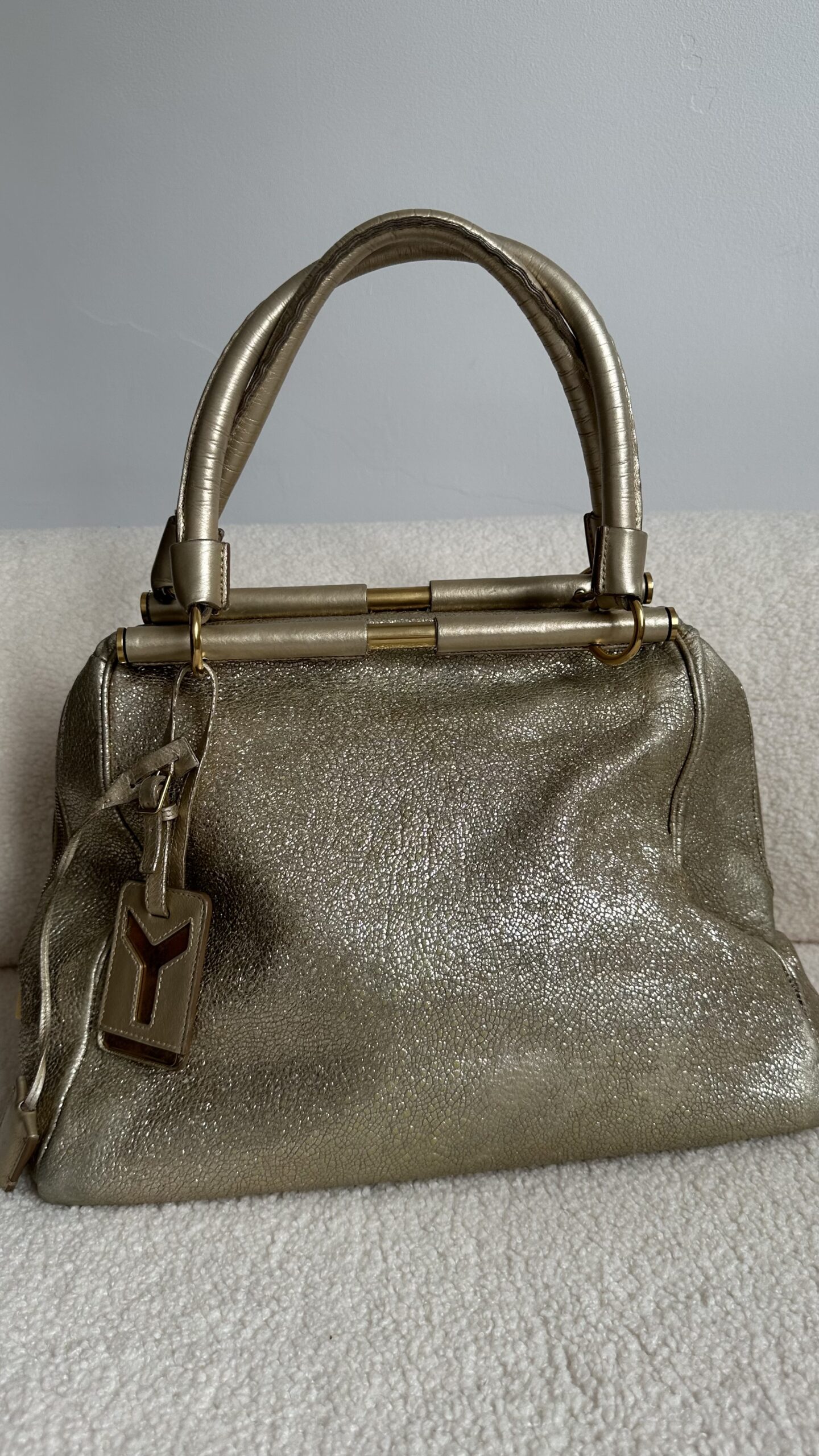 Saint Laurent Metallic Medium Majorelle torebka vintage