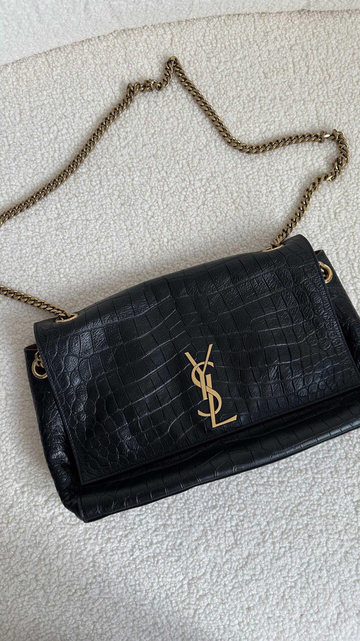 Saint Laurent czarna klasyczna Kate złote okucia