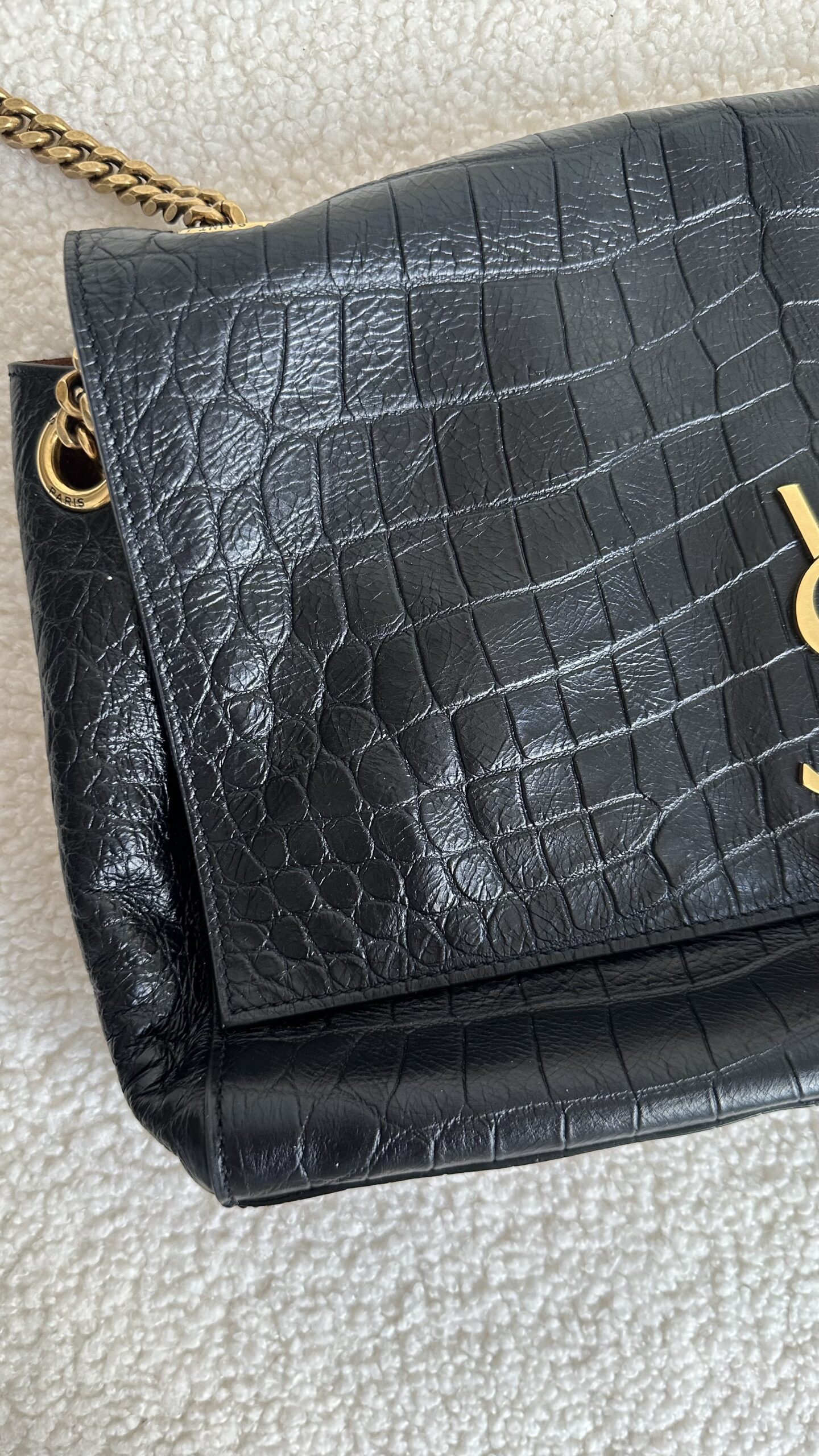 Saint Laurent czarna klasyczna Kate złote okucia - obrazek 3