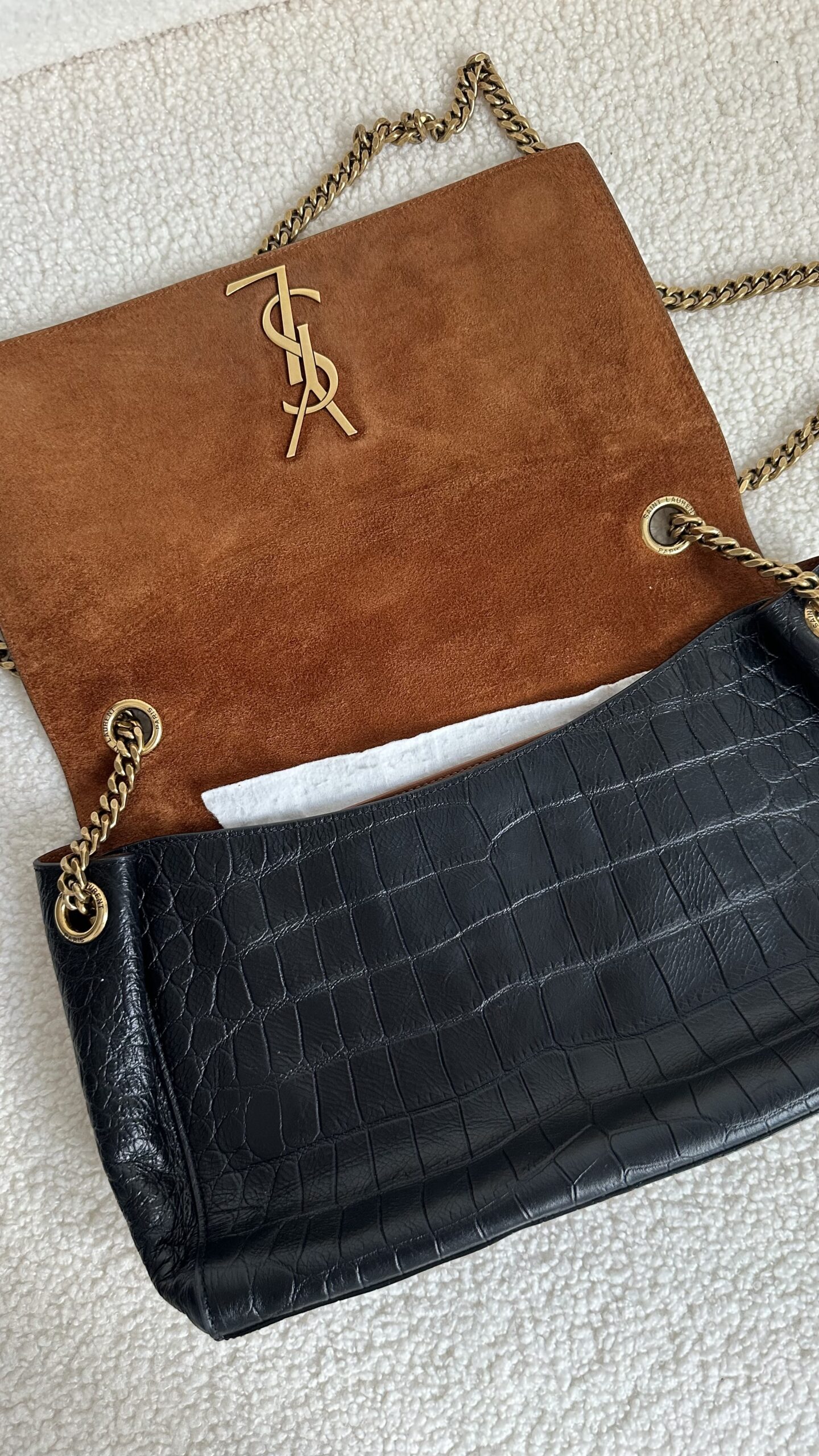 Saint Laurent czarna klasyczna Kate złote okucia - obrazek 4