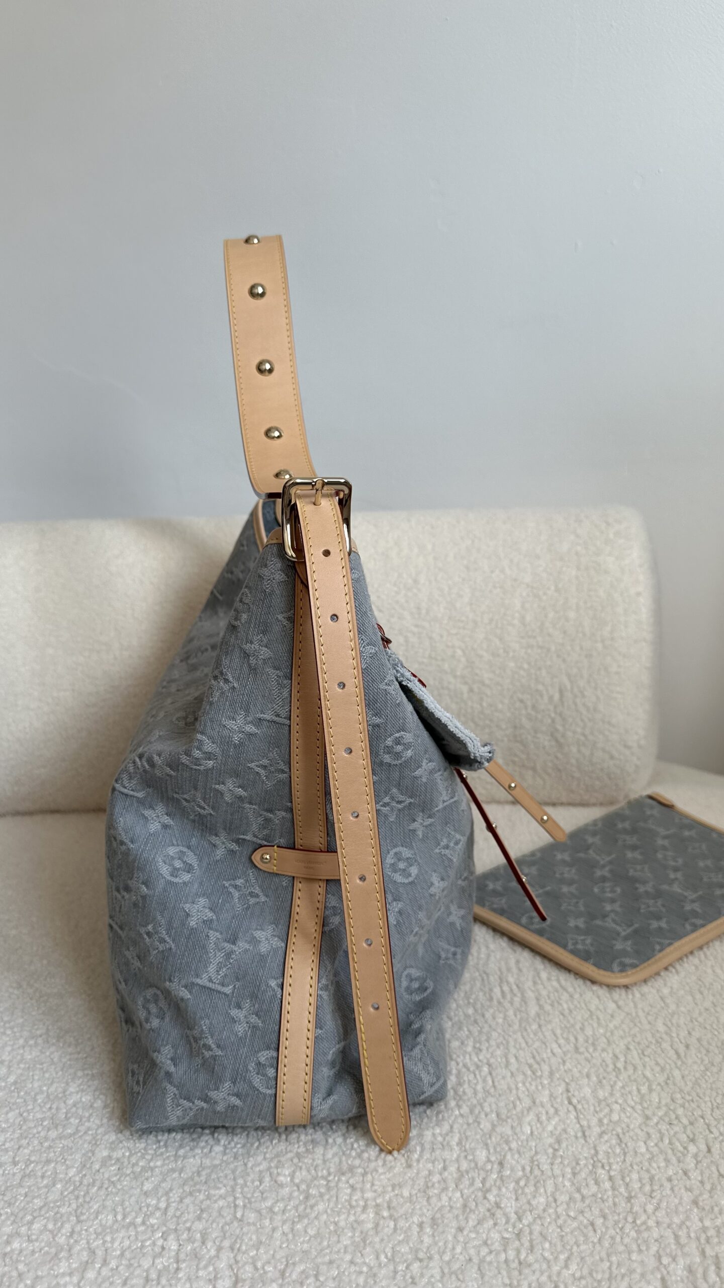 Louis Vuitton Caryall denim nowa torebka - obrazek 5