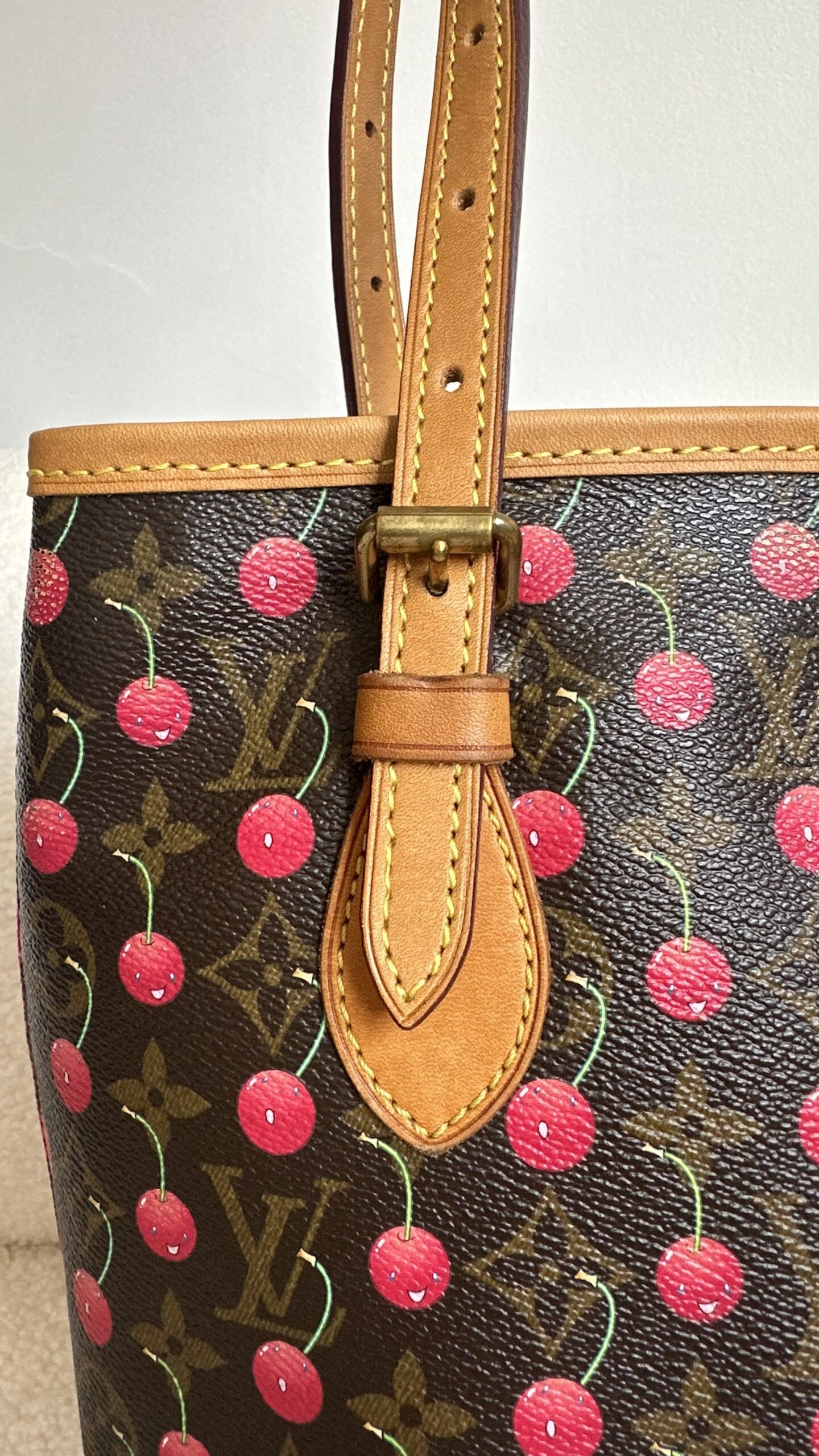 Louis Vuitton Petit Bucket Monogram Cherry Cerises, Murakami - obrazek 5