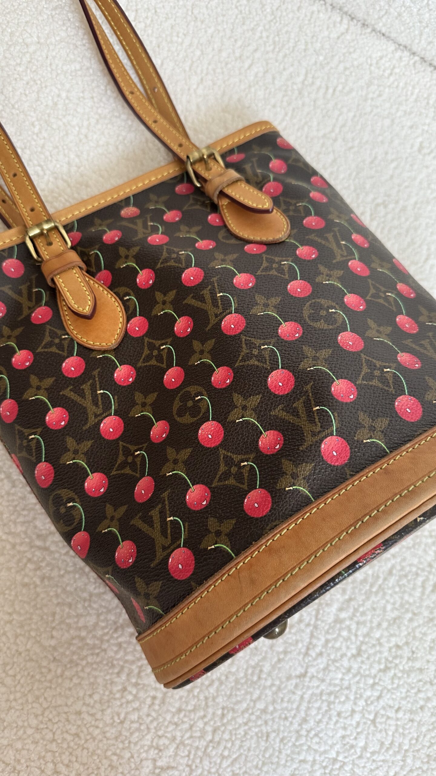 Louis Vuitton Petit Bucket Monogram Cherry Cerises, Murakami - obrazek 7