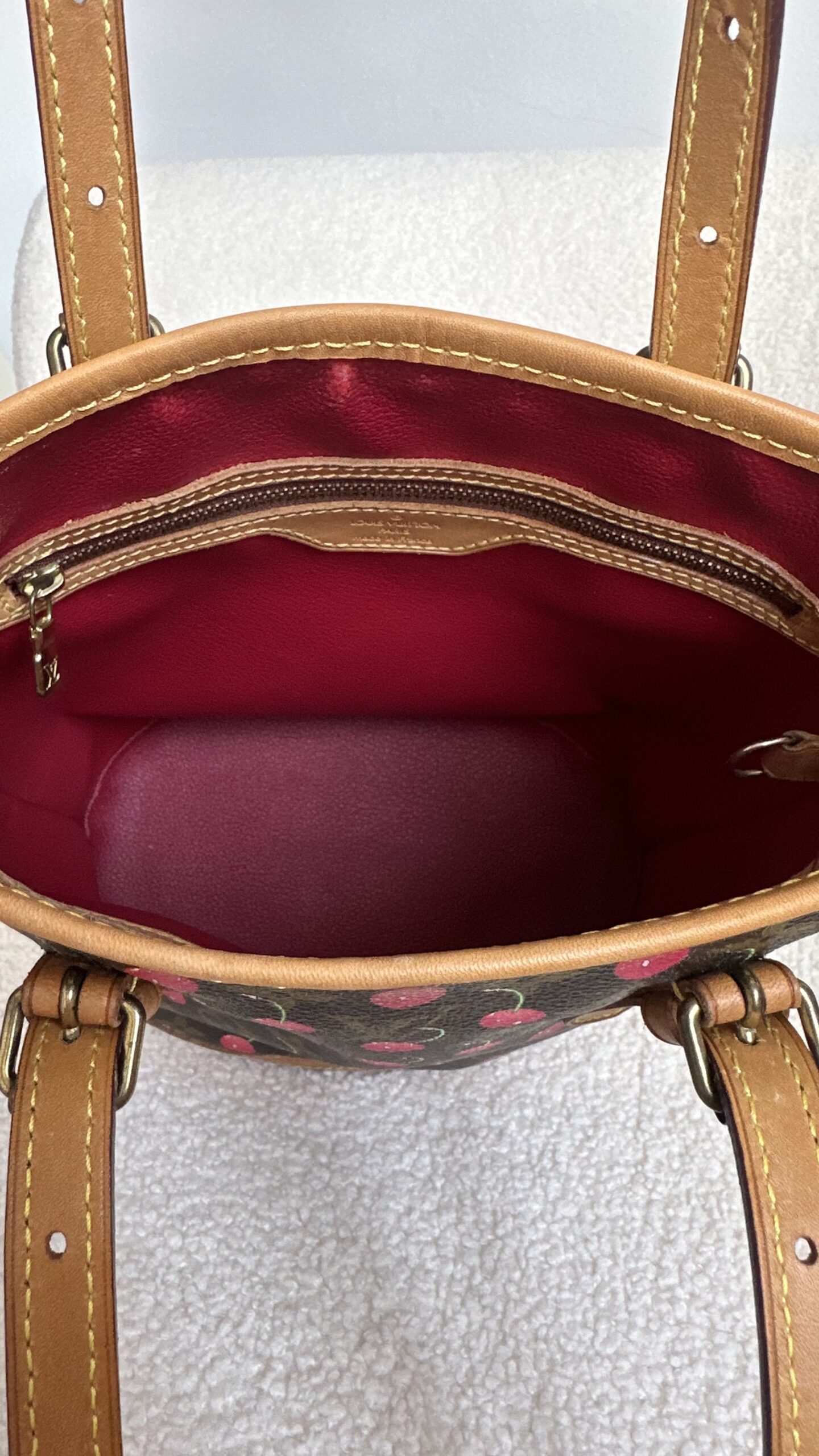 Louis Vuitton Petit Bucket Monogram Cherry Cerises, Murakami - obrazek 9