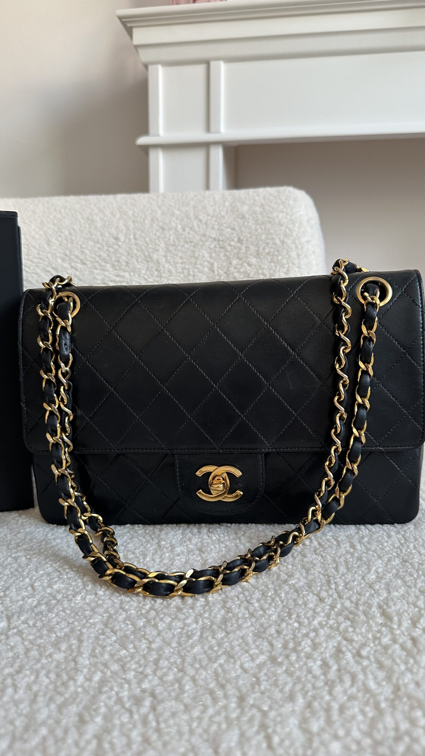 Chanel double flap lata 90 czarna torebka - obrazek 2