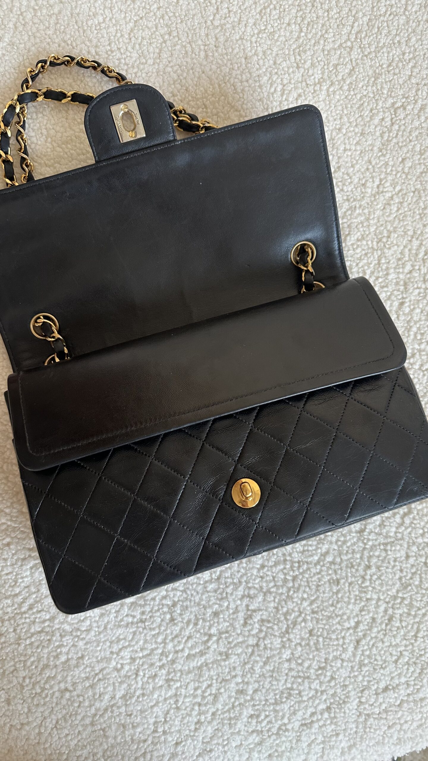 Chanel double flap lata 90 czarna torebka - obrazek 5