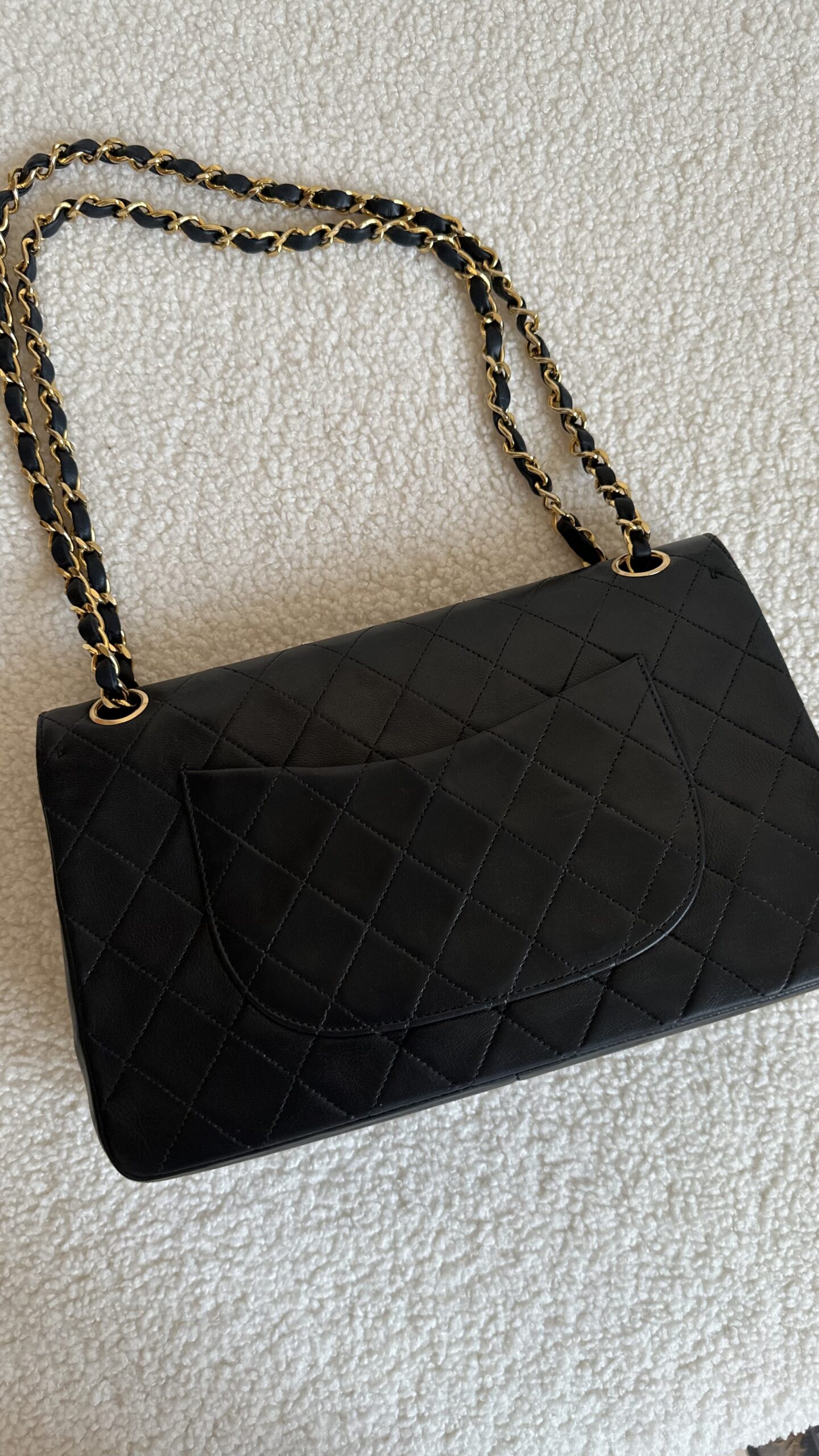 Chanel double flap lata 90 czarna torebka - obrazek 8
