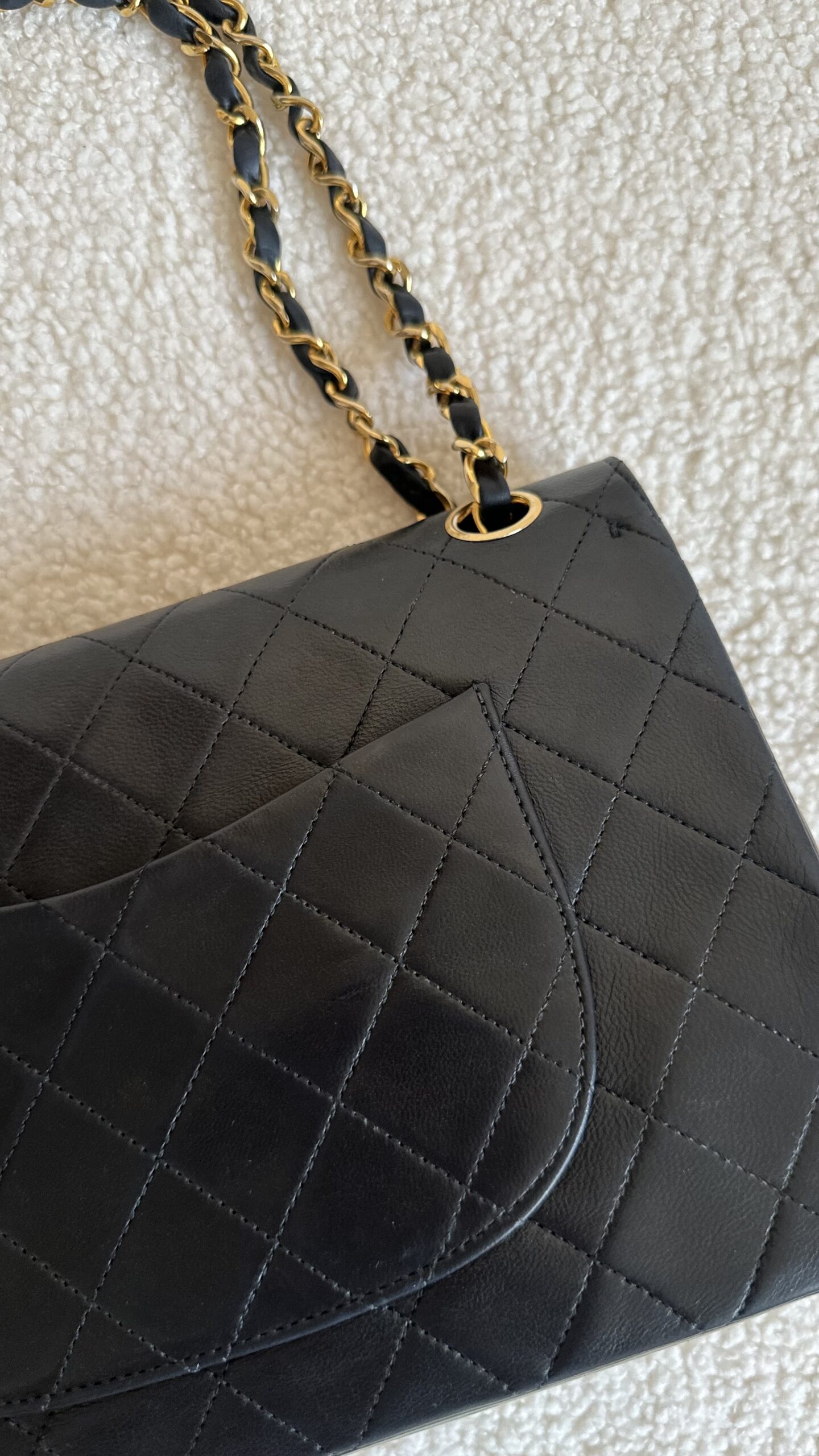 Chanel double flap lata 90 czarna torebka - obrazek 10