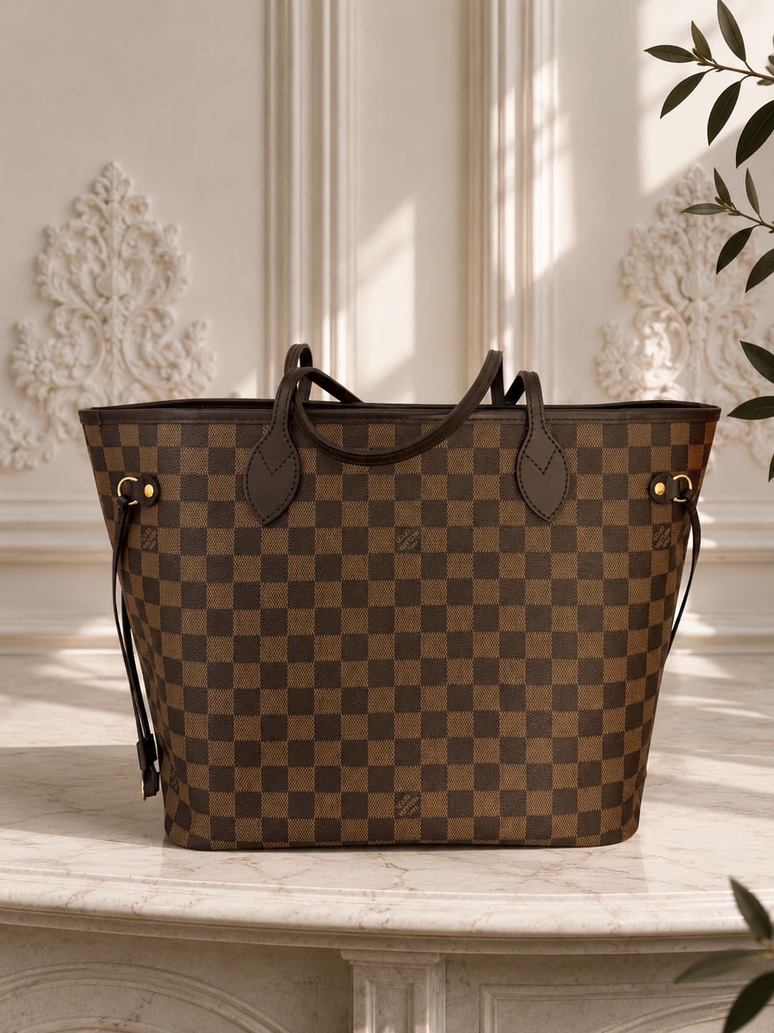 Louis Vuitton Neverfull Damier mm klasyka torebka