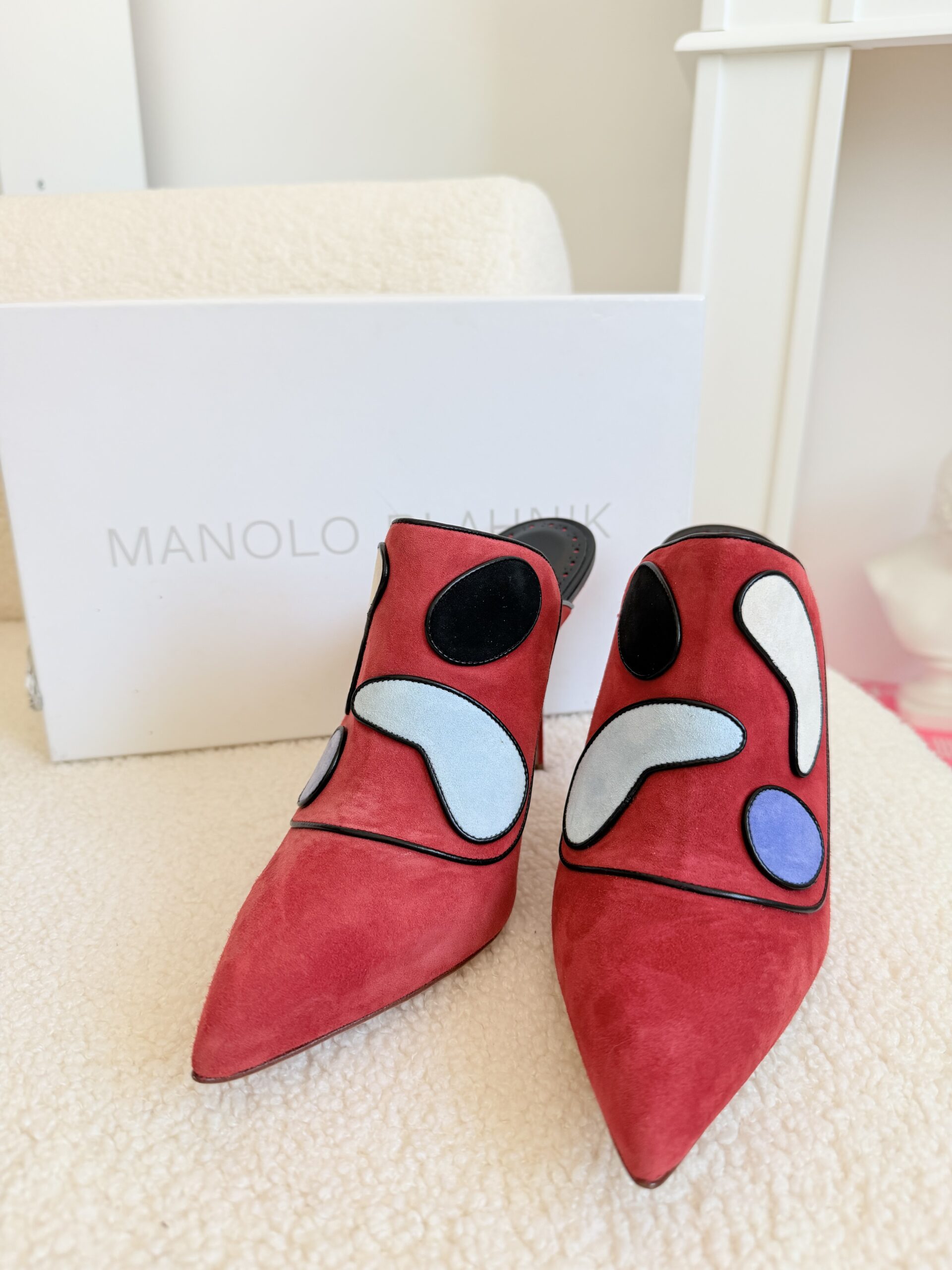 Manolo Blahnik unikatowe czerwone szpilki 38