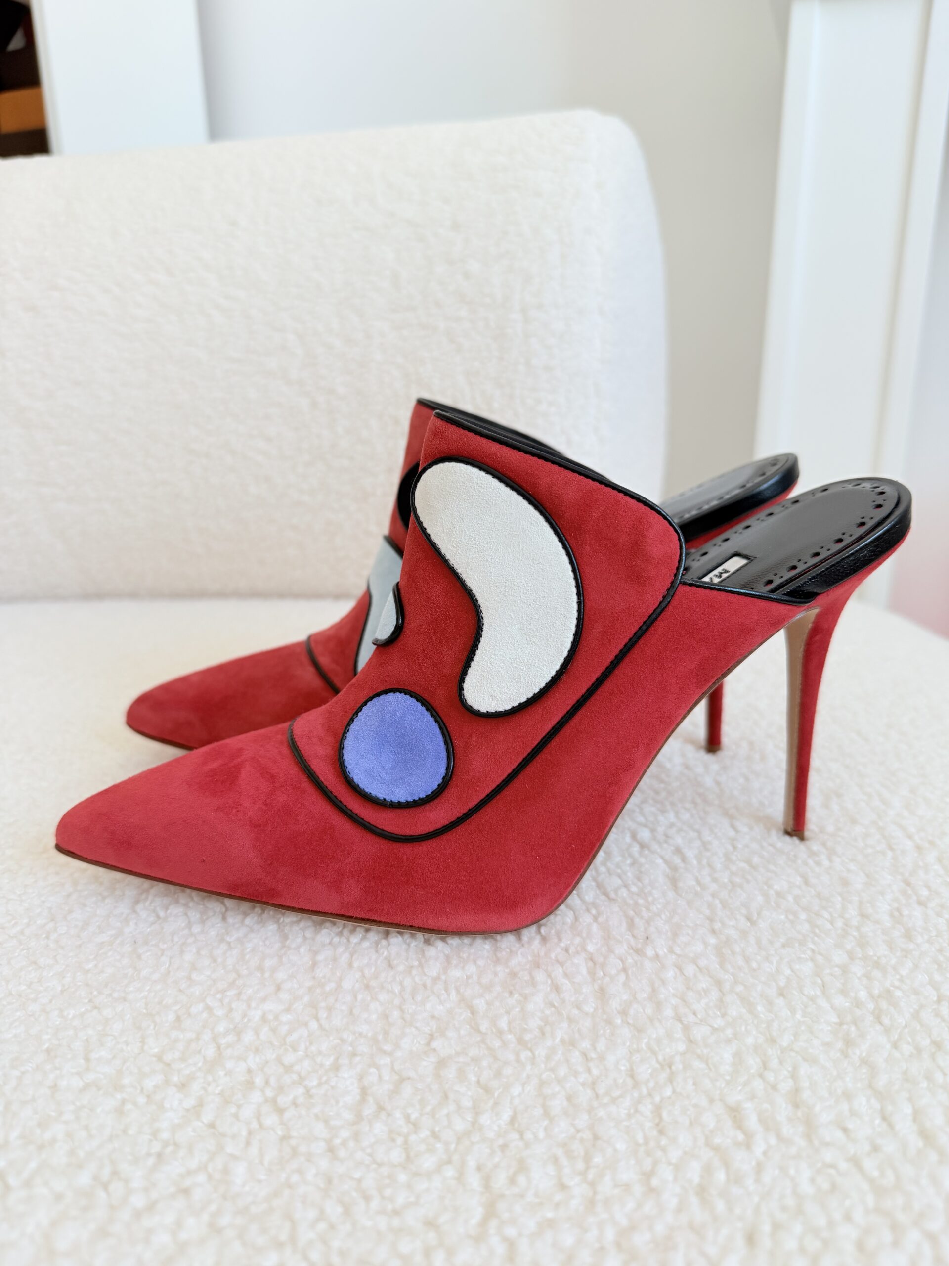 Manolo Blahnik unikatowe czerwone szpilki 38 - obrazek 3