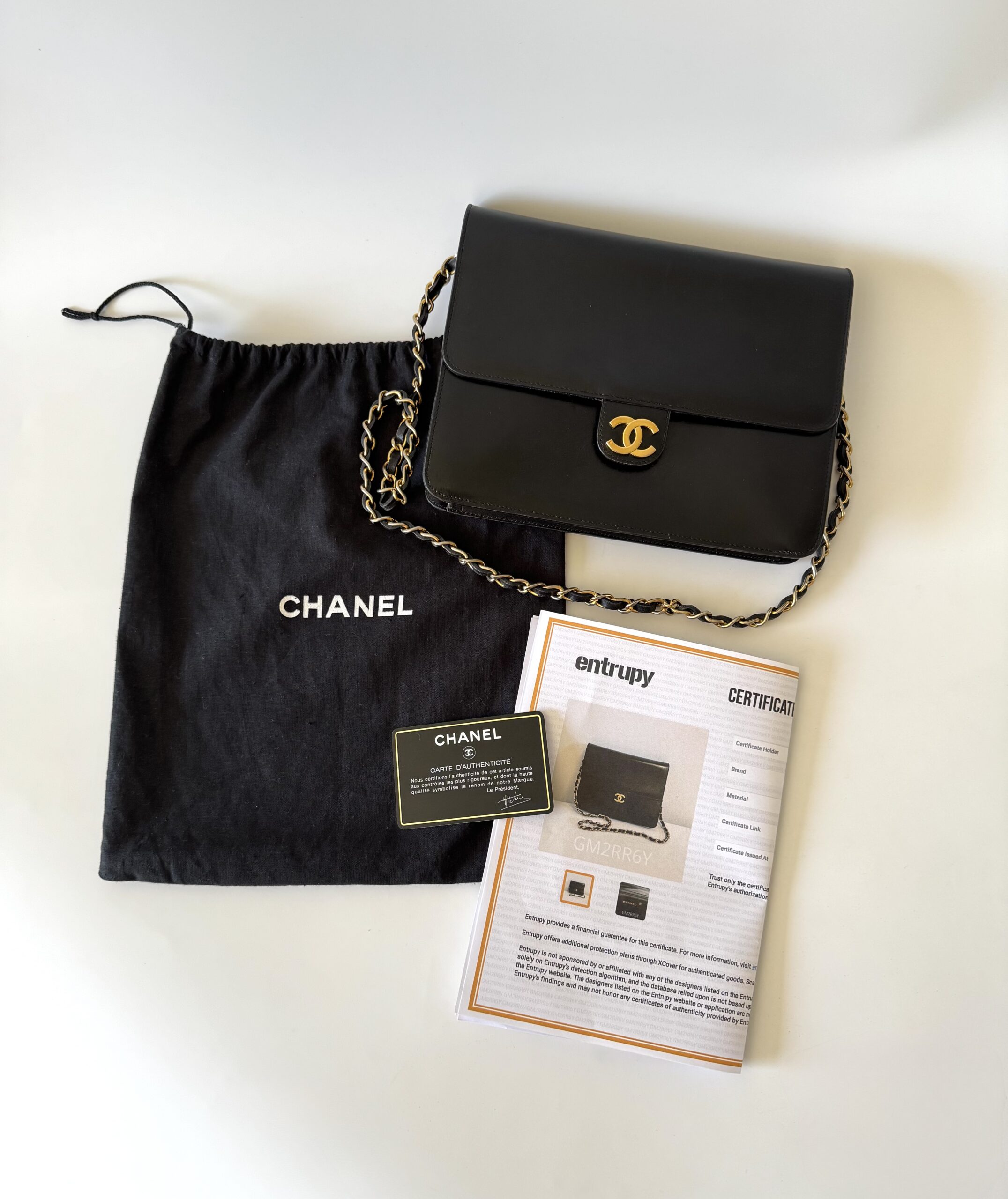 CHANEL Single Flap Bag Vintage Medium Black Box Bag - torebka - obrazek 3