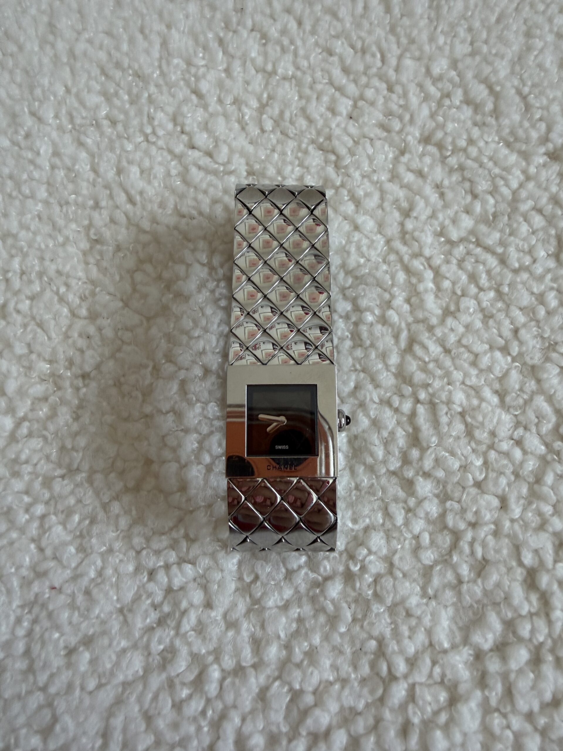 Chanel Matelasse stalowy zegarek Vintage - obrazek 2