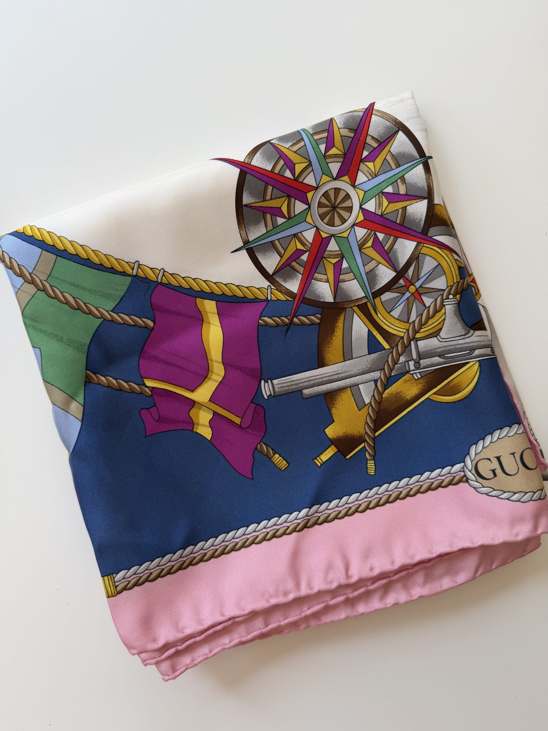 Gucci jedwabna apaszka chusta vintage - obrazek 2