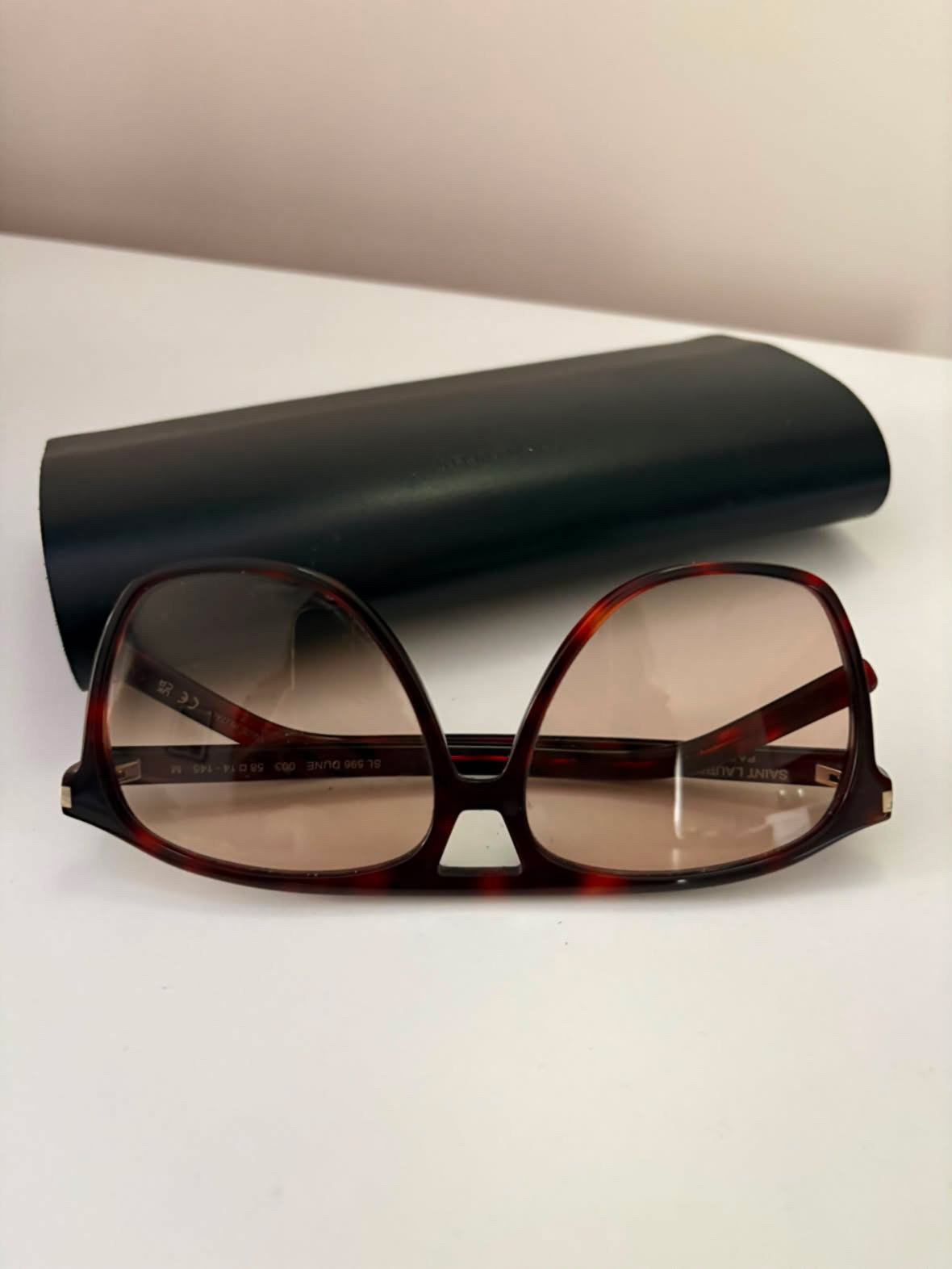 Saint Laurent Aviator brązowe okulary przeciwsłoneczne - obrazek 5