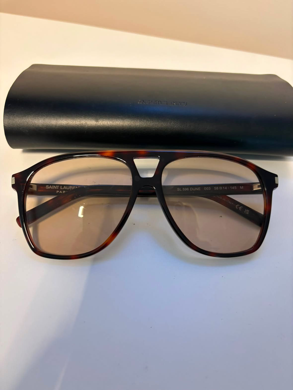 Saint Laurent Aviator brązowe okulary przeciwsłoneczne - obrazek 4